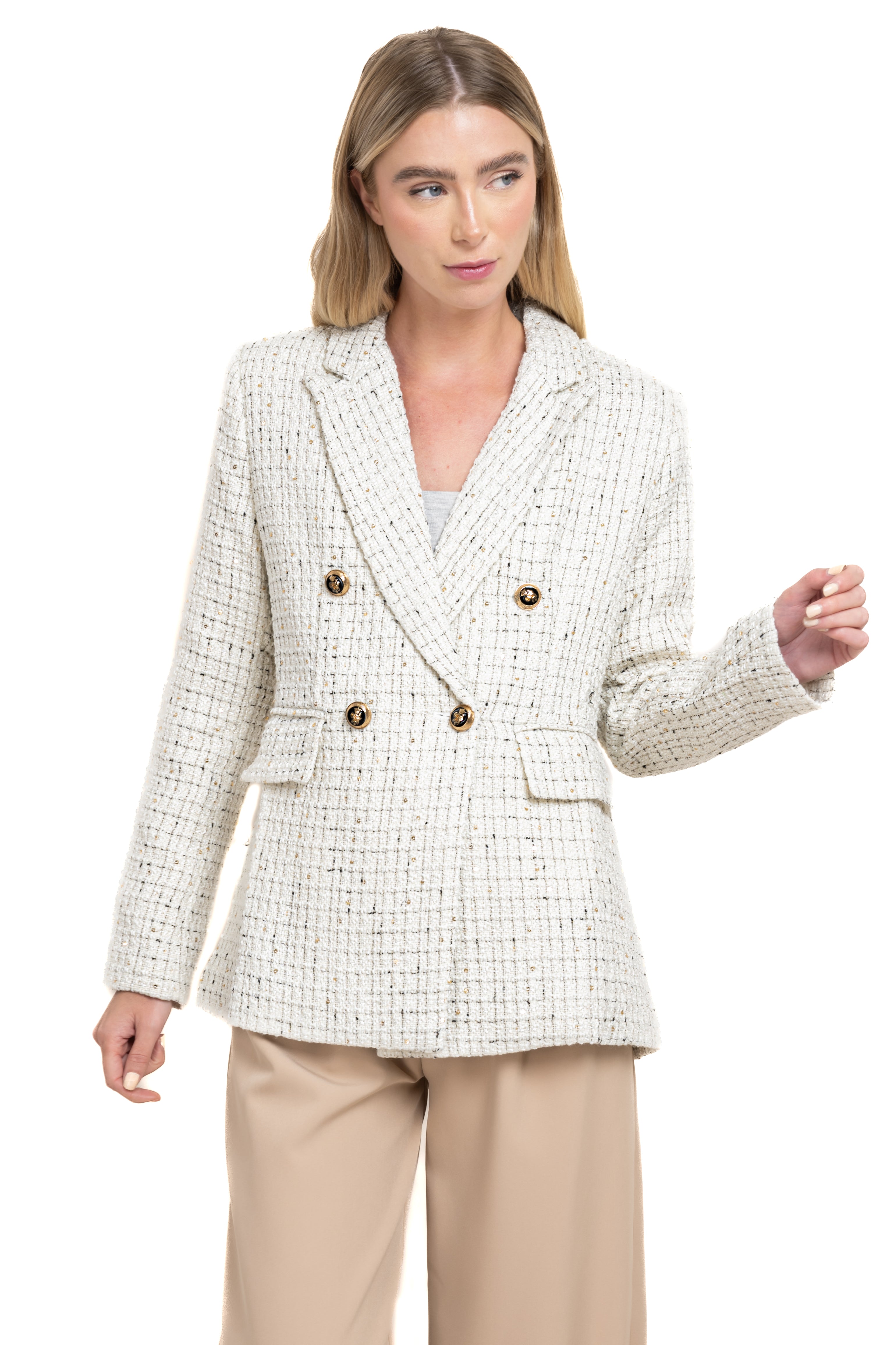 Blazer botones detalle bolsas BLANCO