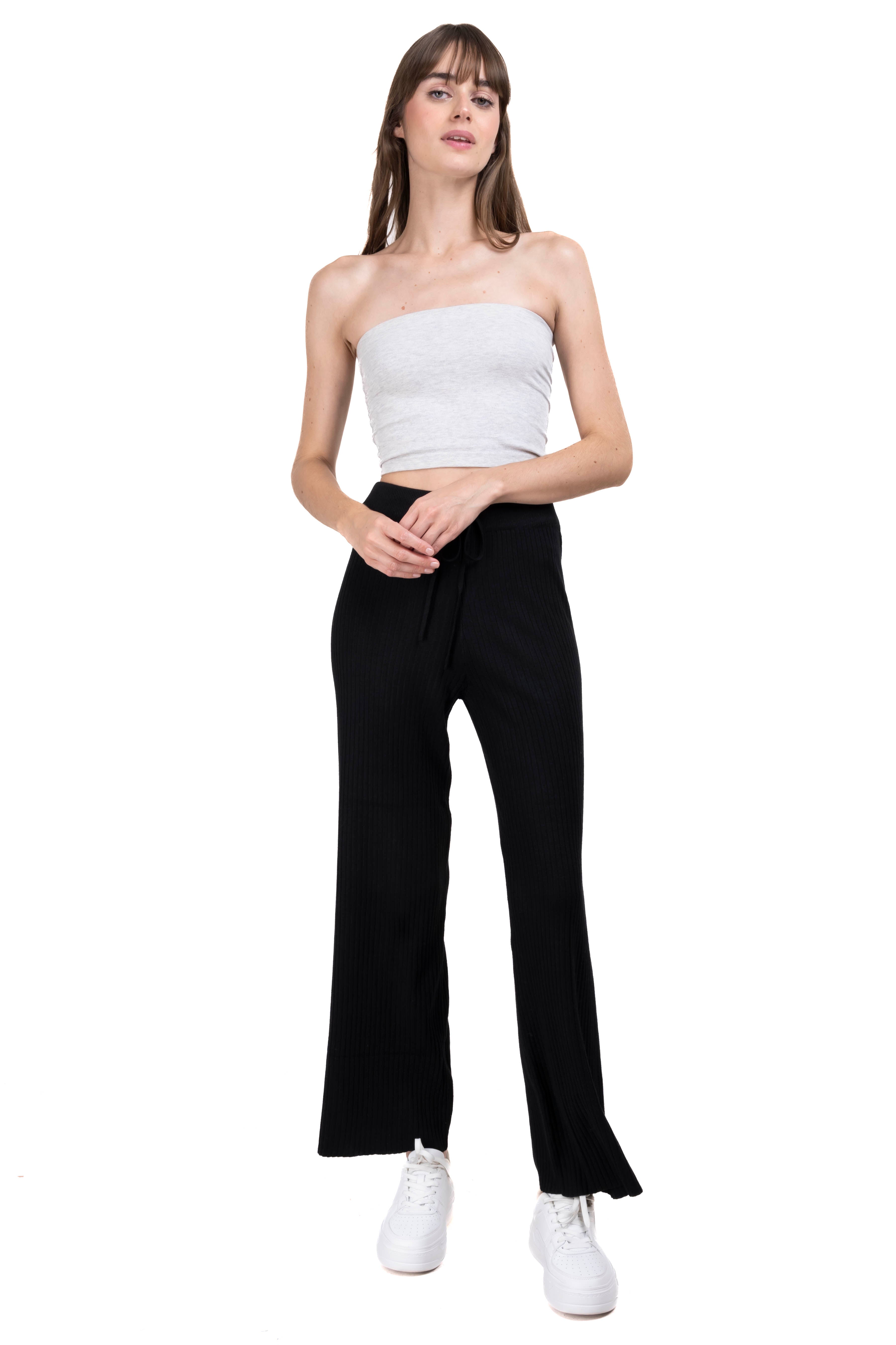 Pantalon tejido amplio NEGRO