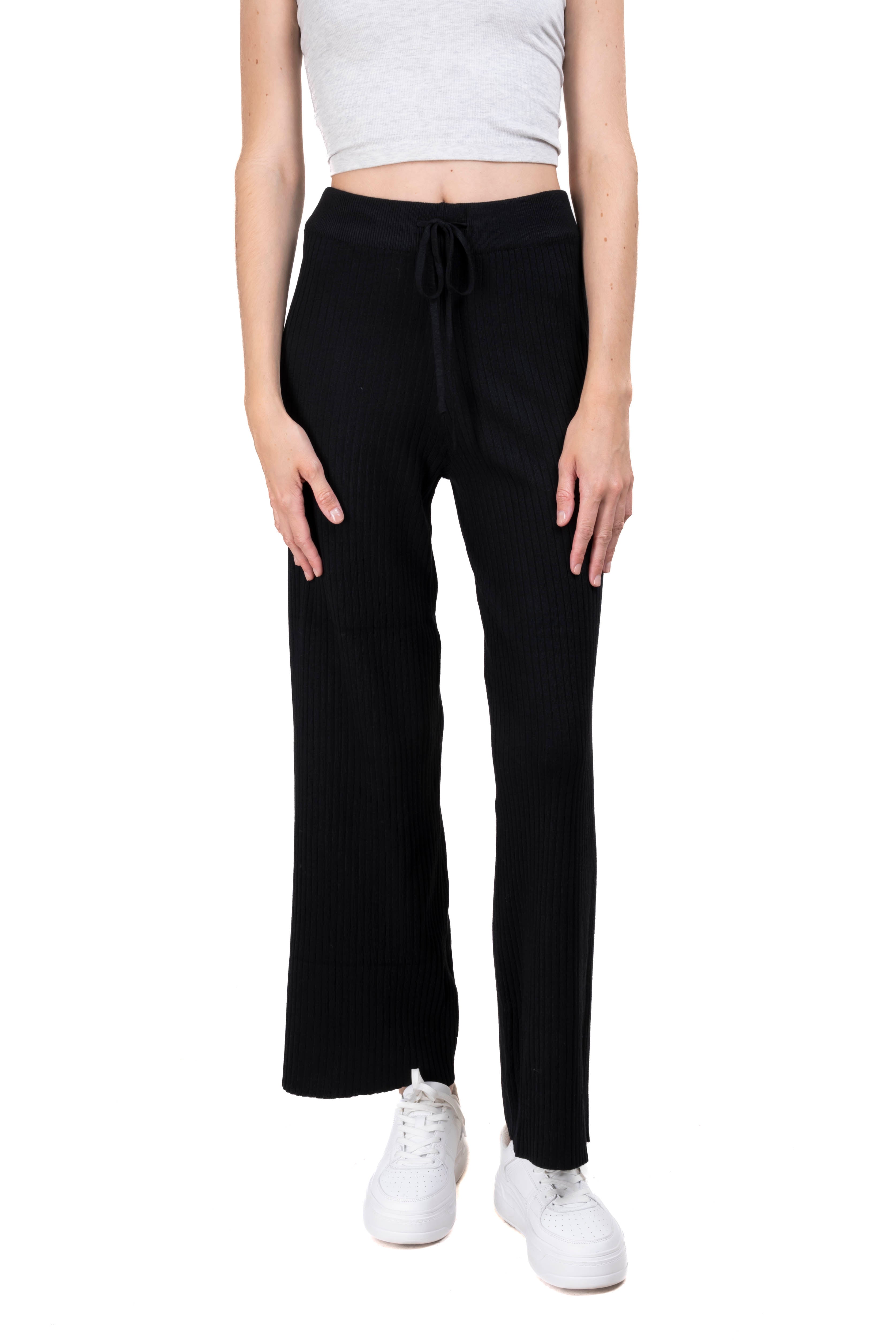 Pantalon tejido amplio NEGRO