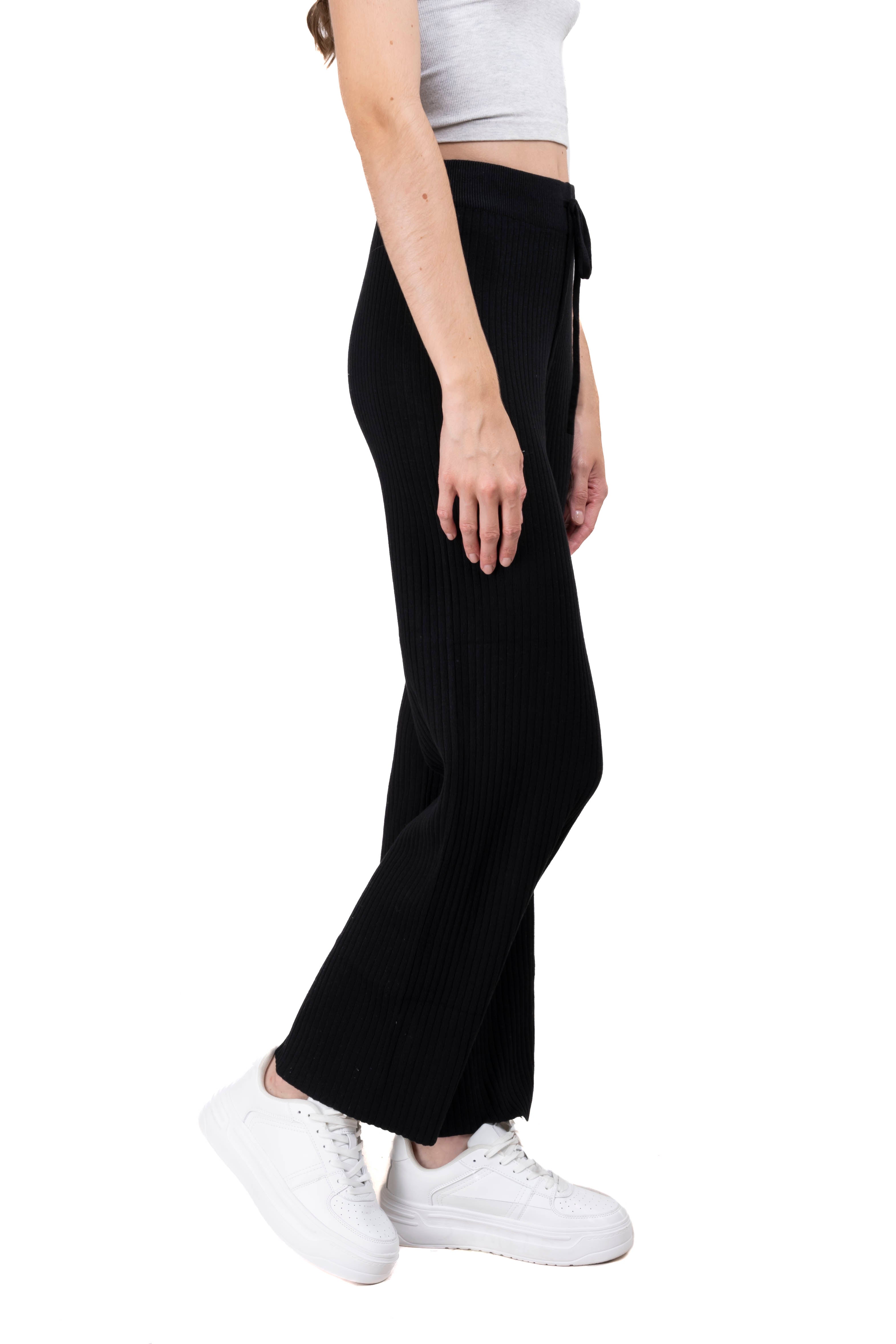 Pantalon tejido amplio NEGRO