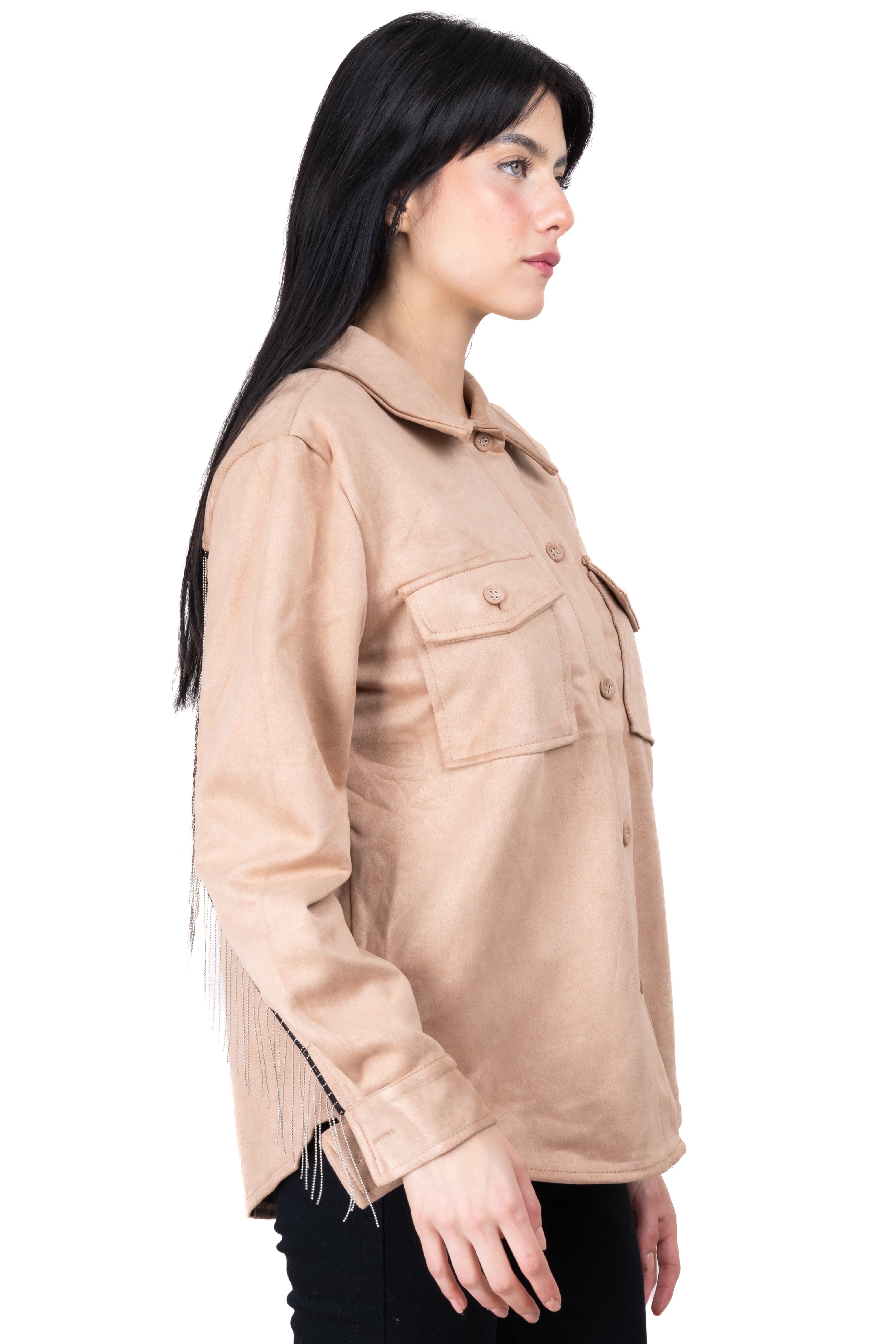 Sobrecamisa detalle brillos BEIGE