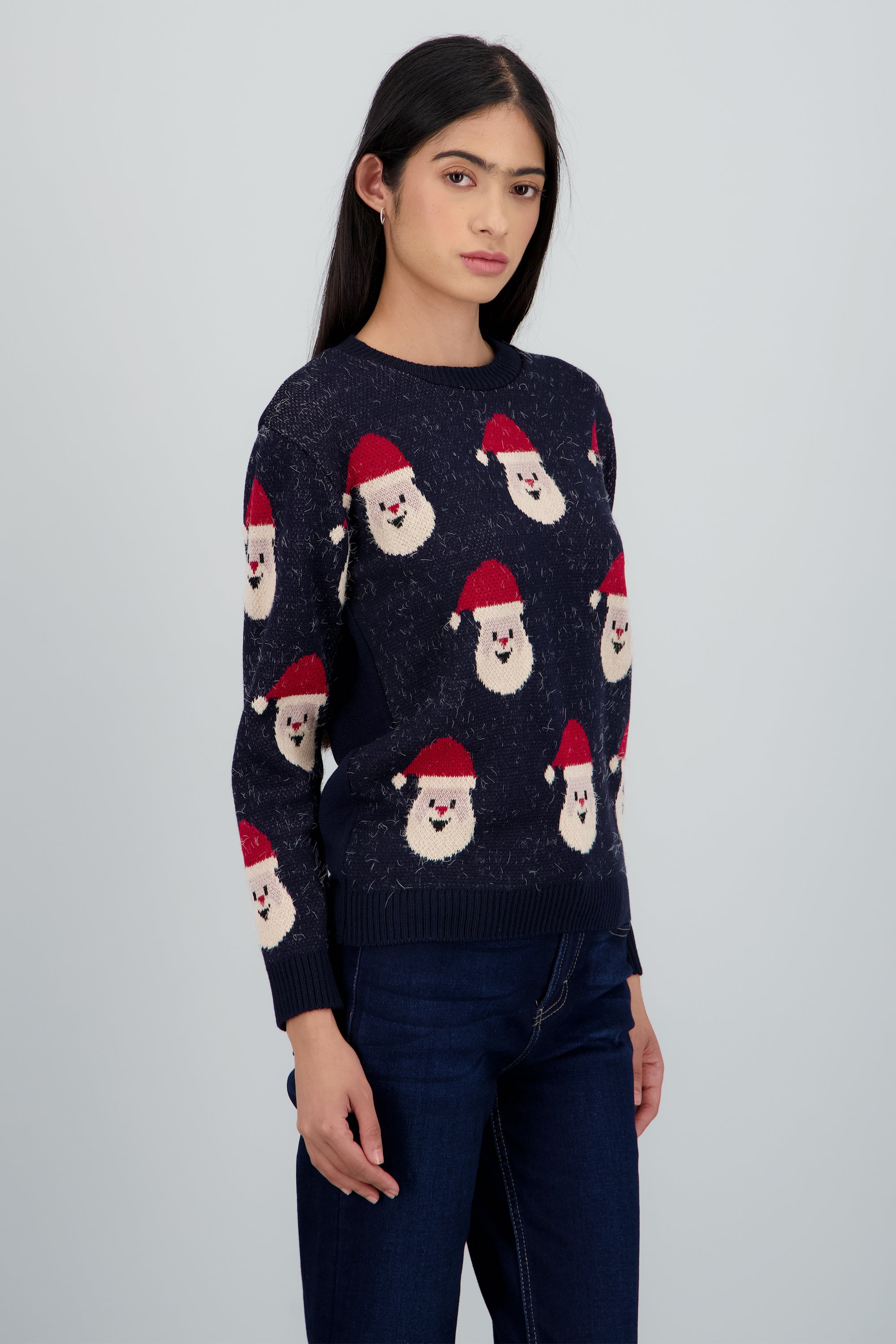 Suéter navideño diseño Santa Claus MARINO COMBO