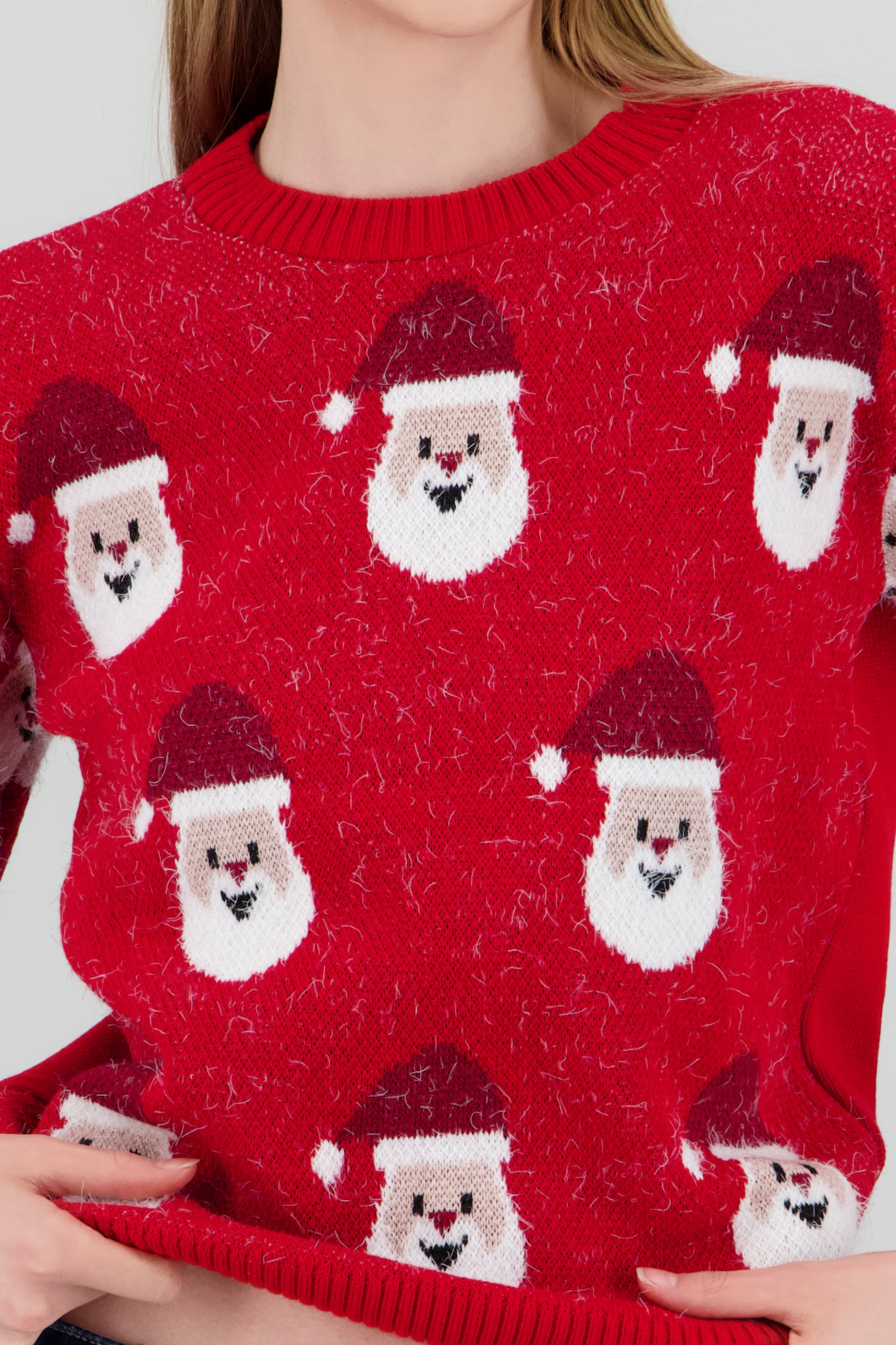 Suéter navideño diseño Santa Claus ROJO COMBO