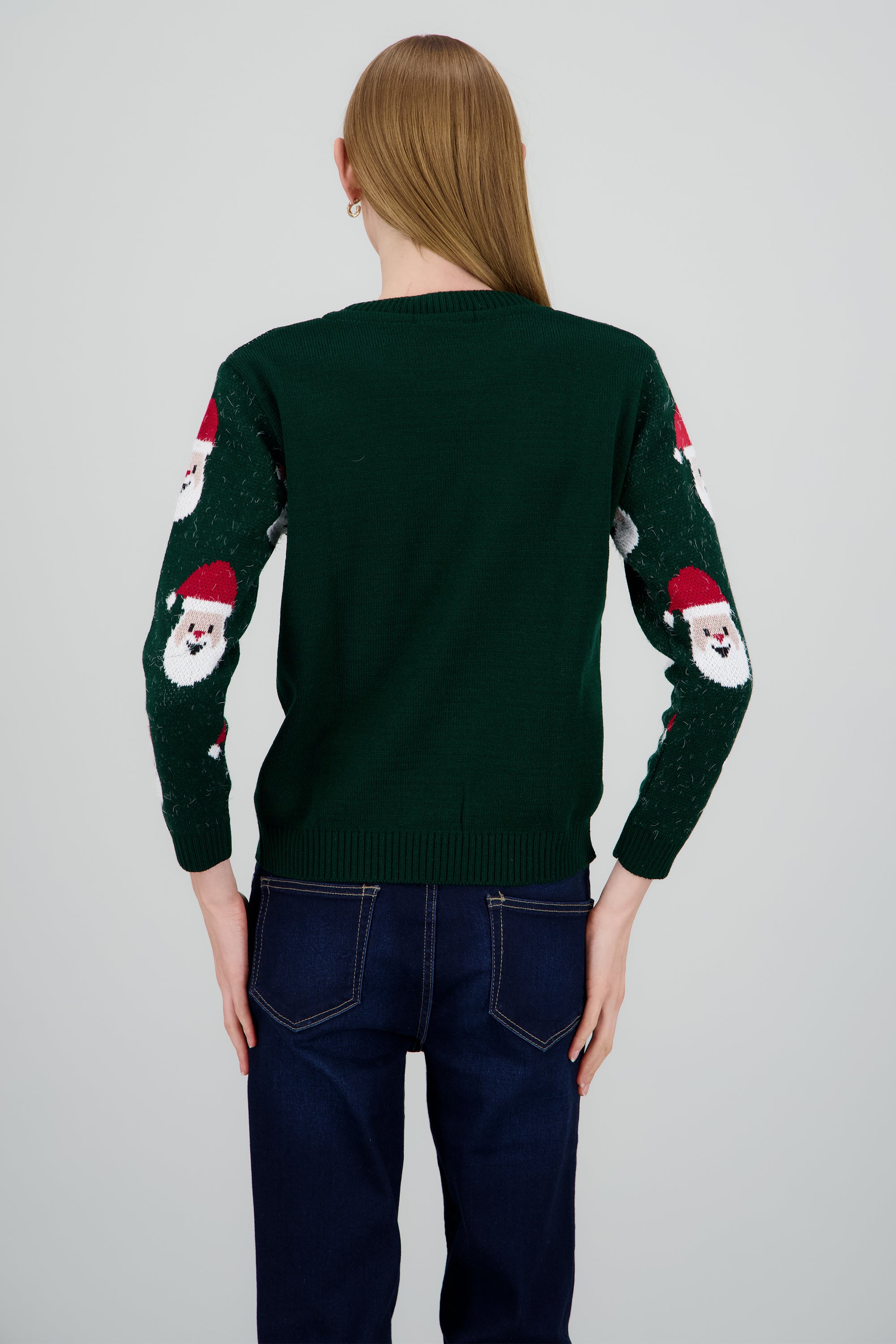 Suéter navideño diseño Santa Claus VERDE COMBO