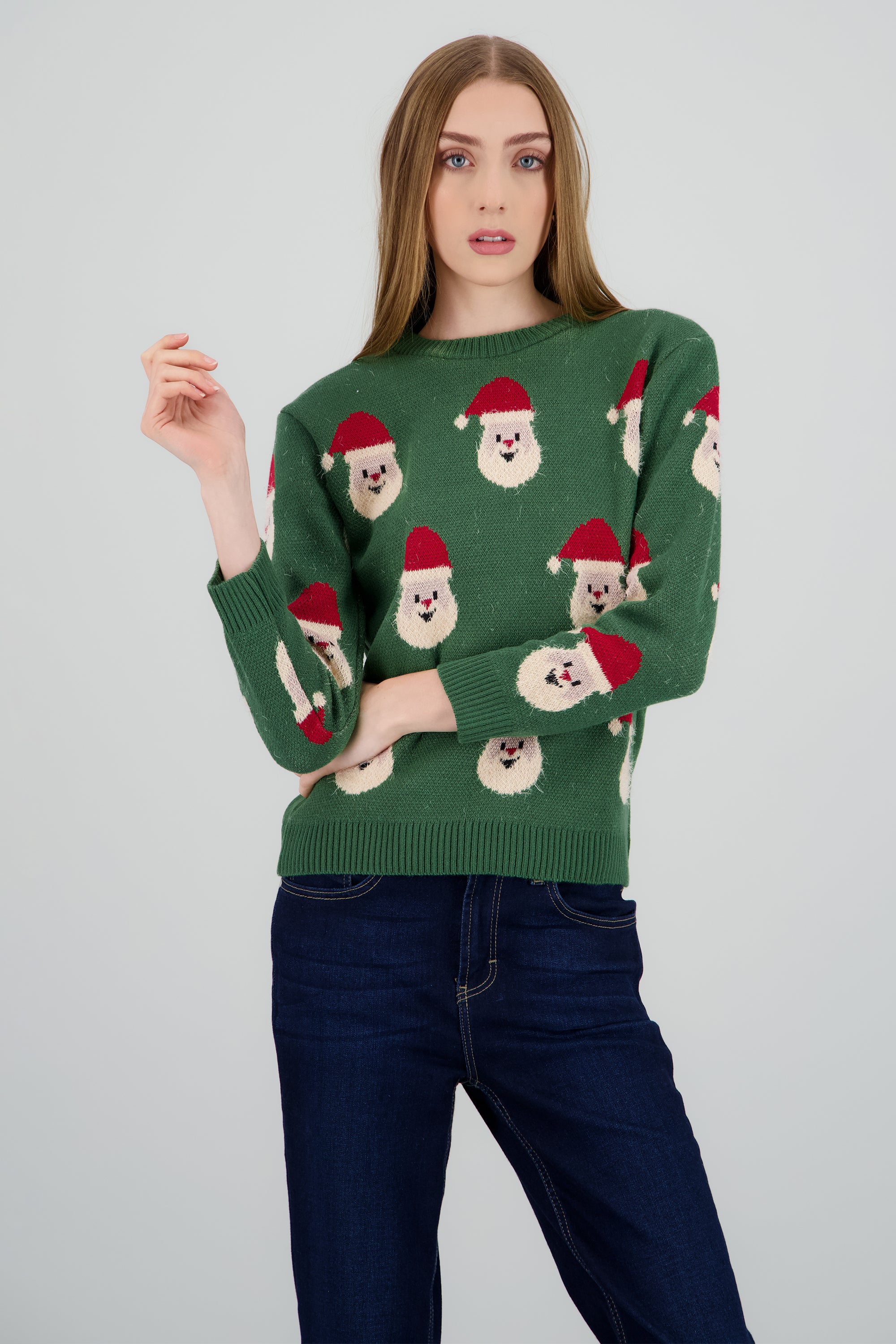 Suéter navideño diseño Santa Claus OLIVO COMBO