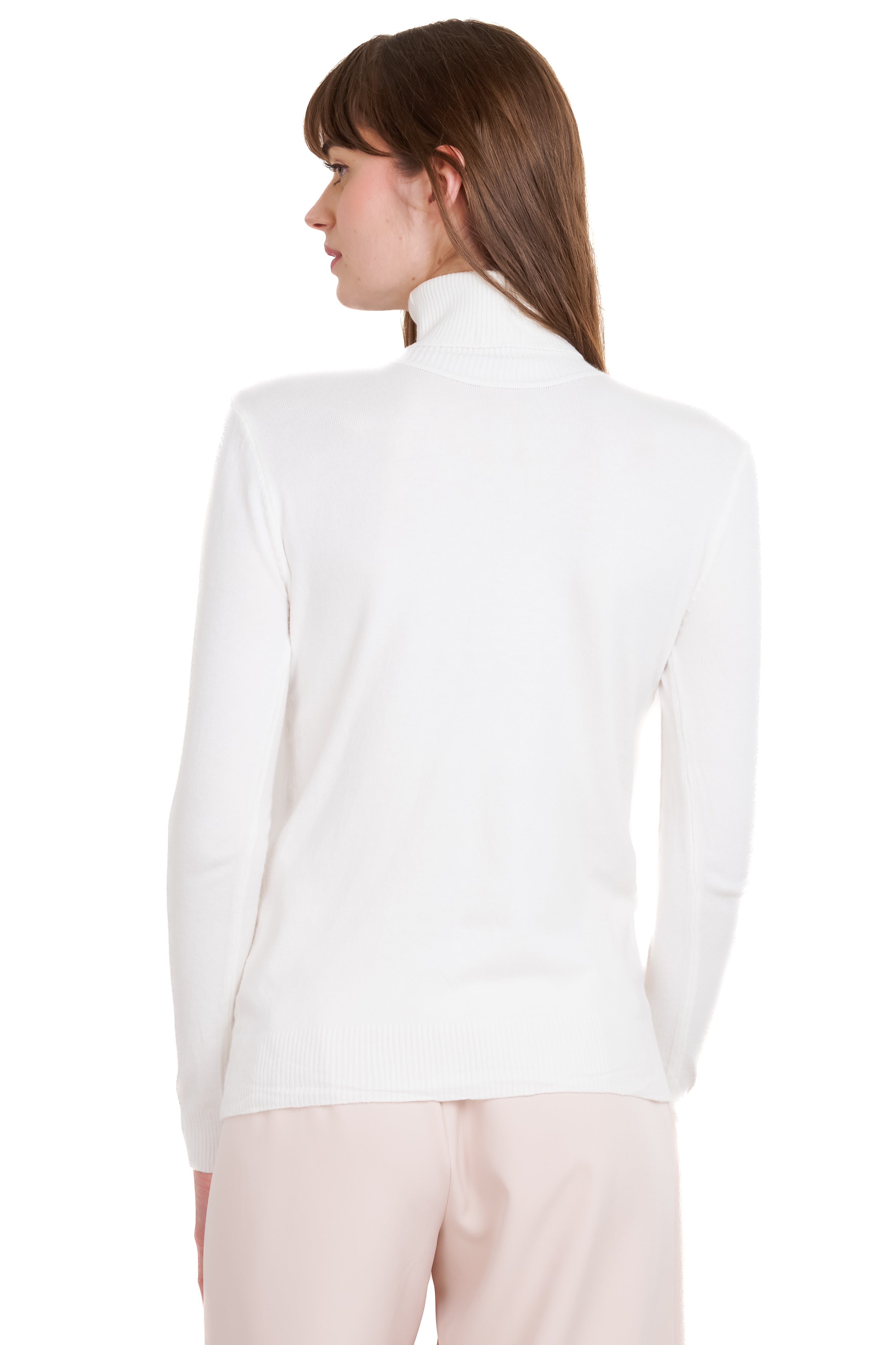 Top manga larga cuello alto BLANCO