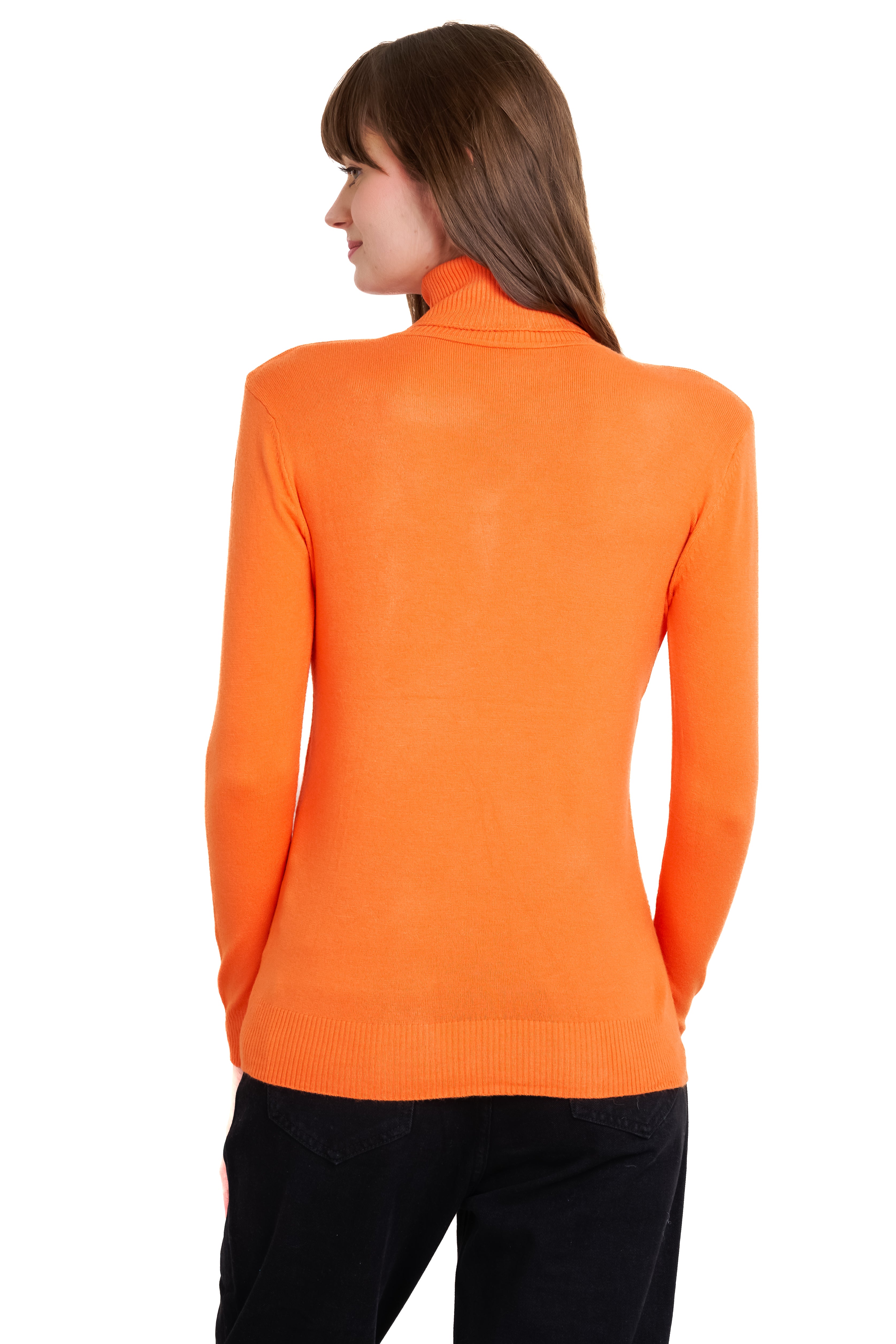 Top manga larga cuello alto NARANJA