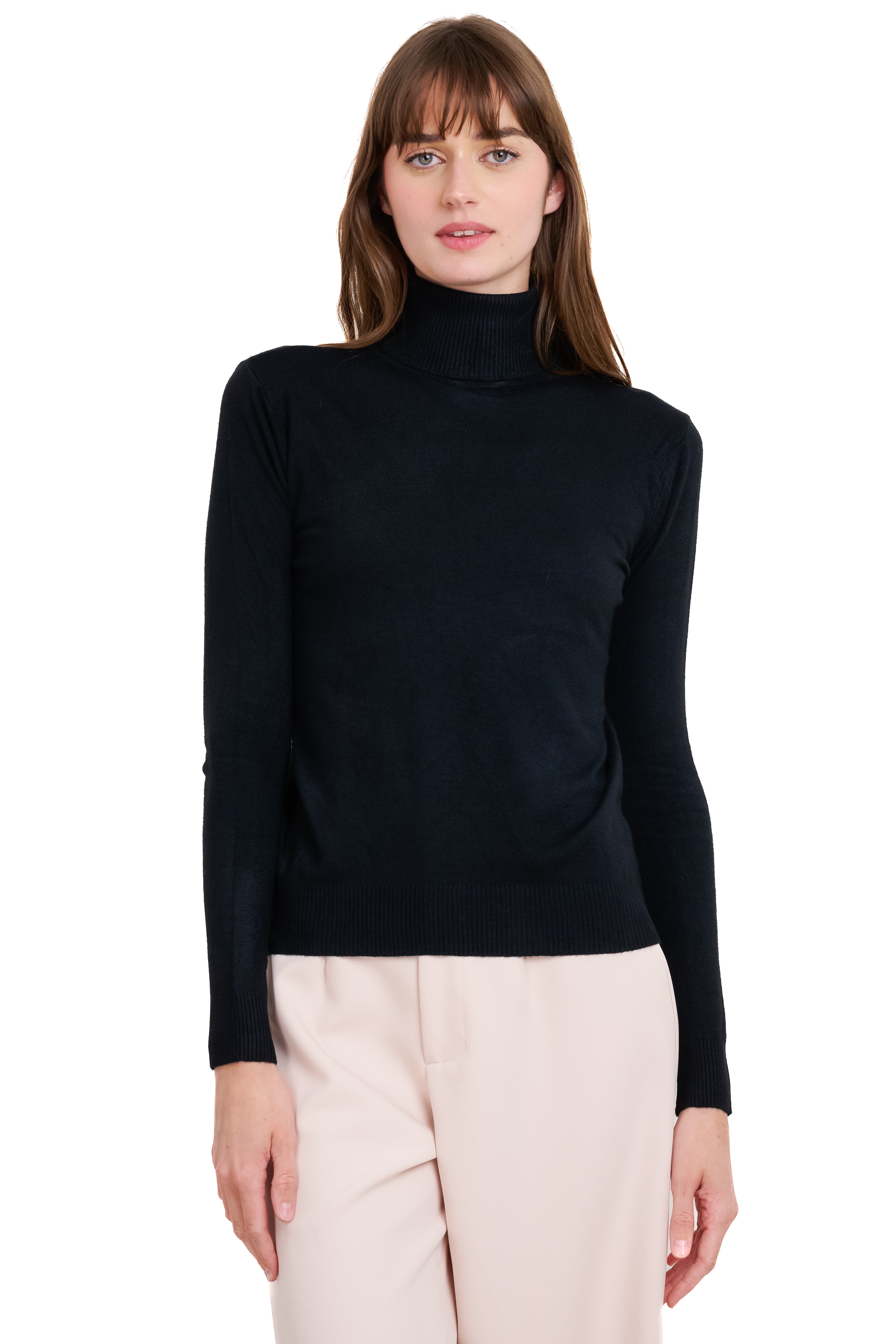 Top manga larga cuello alto NEGRO