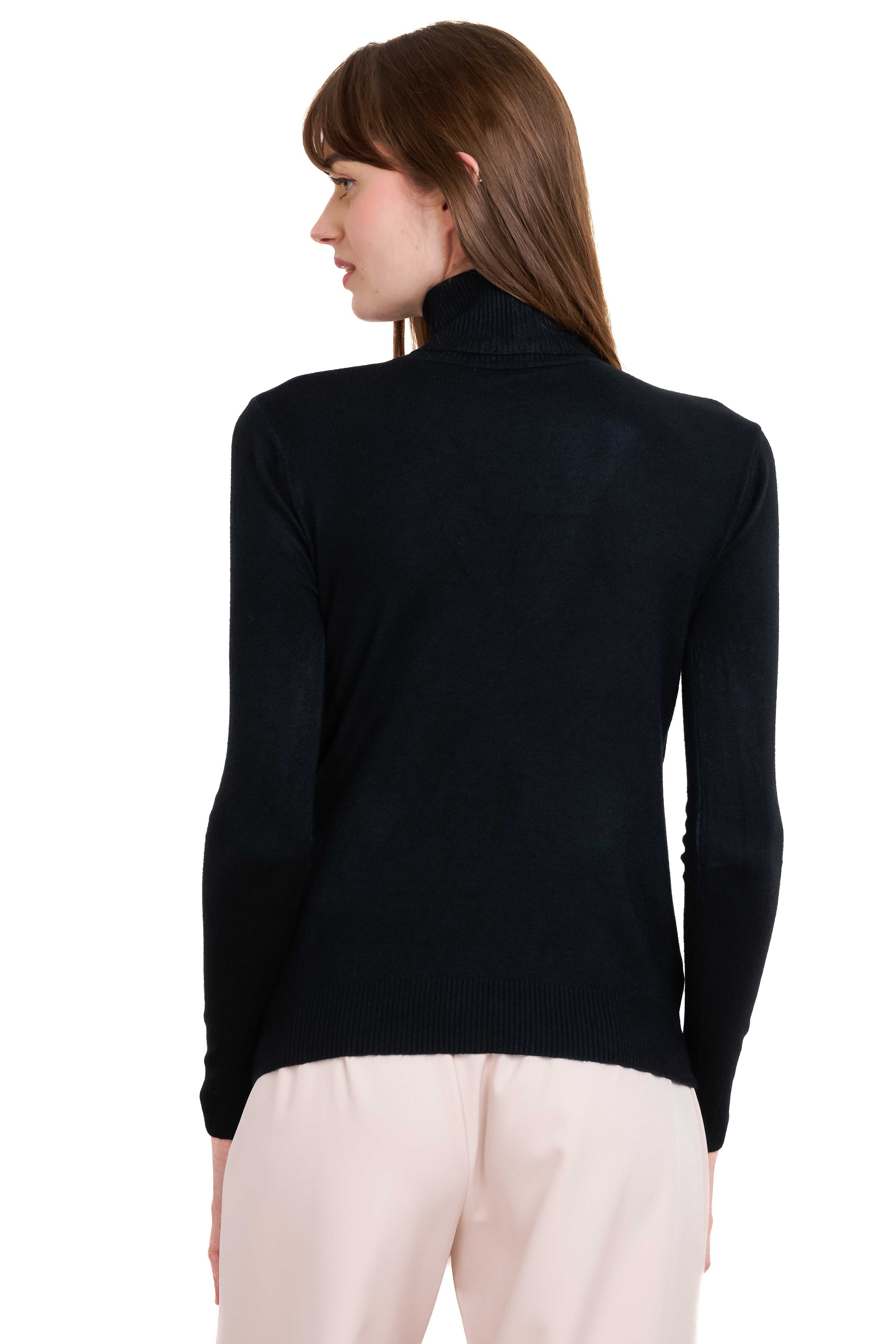 Top manga larga cuello alto NEGRO