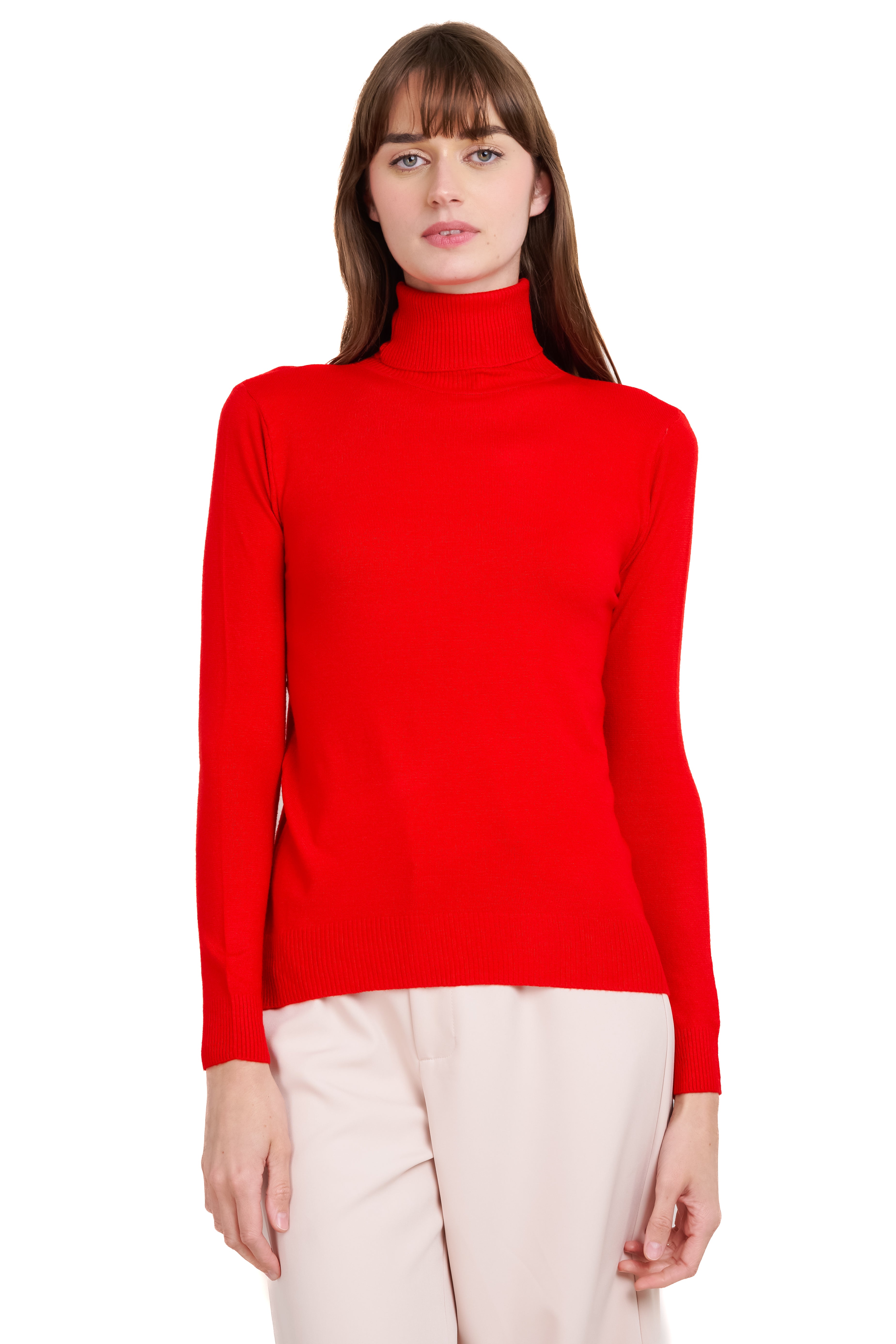 Top manga larga cuello alto ROJO