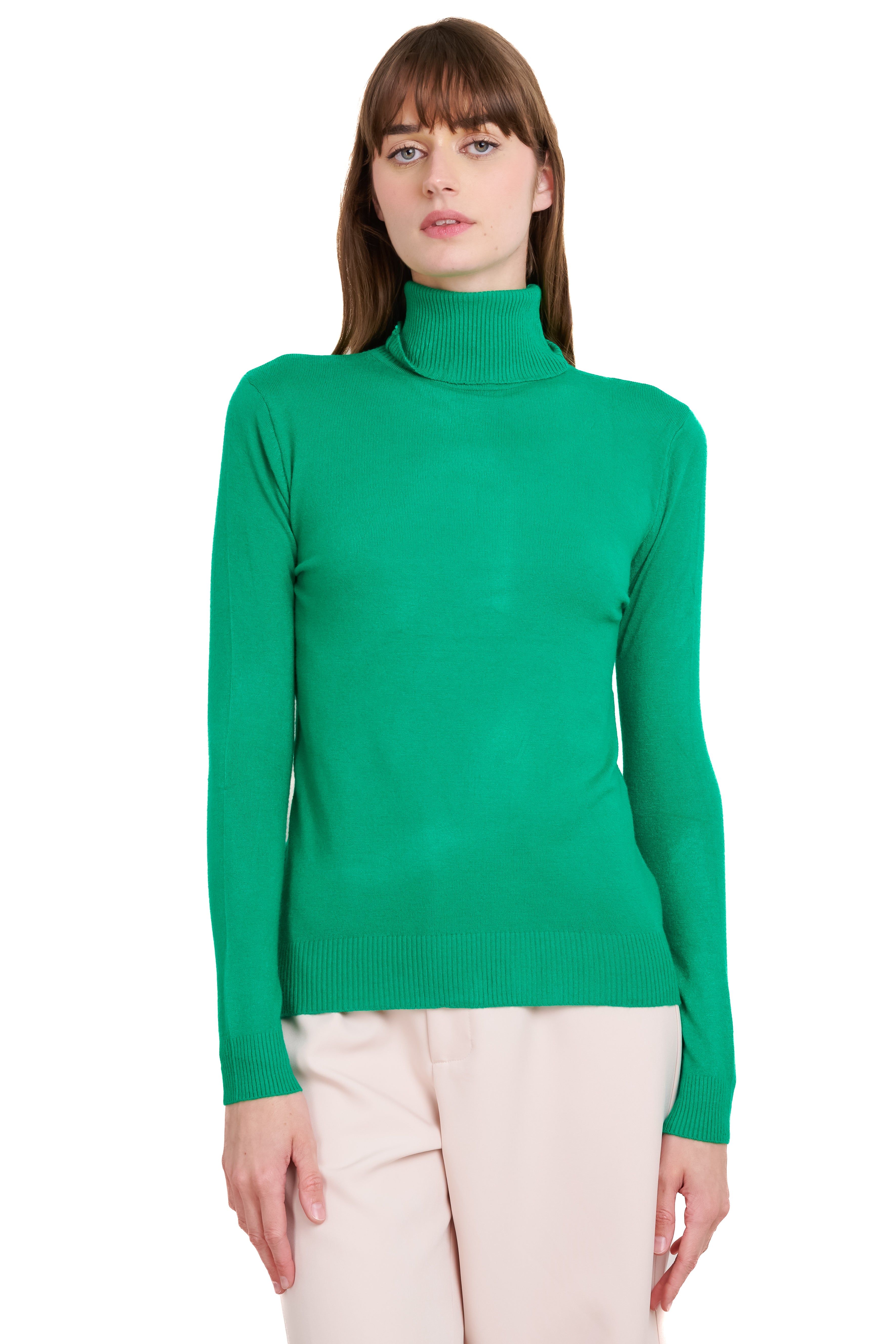 Top manga larga cuello alto VERDE