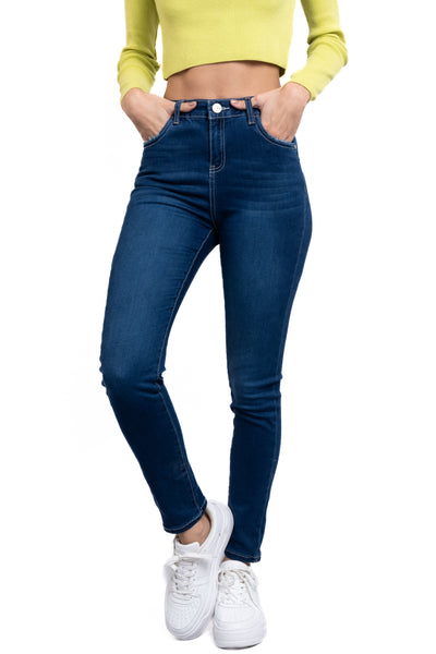 Jeans skinny contraste hilo