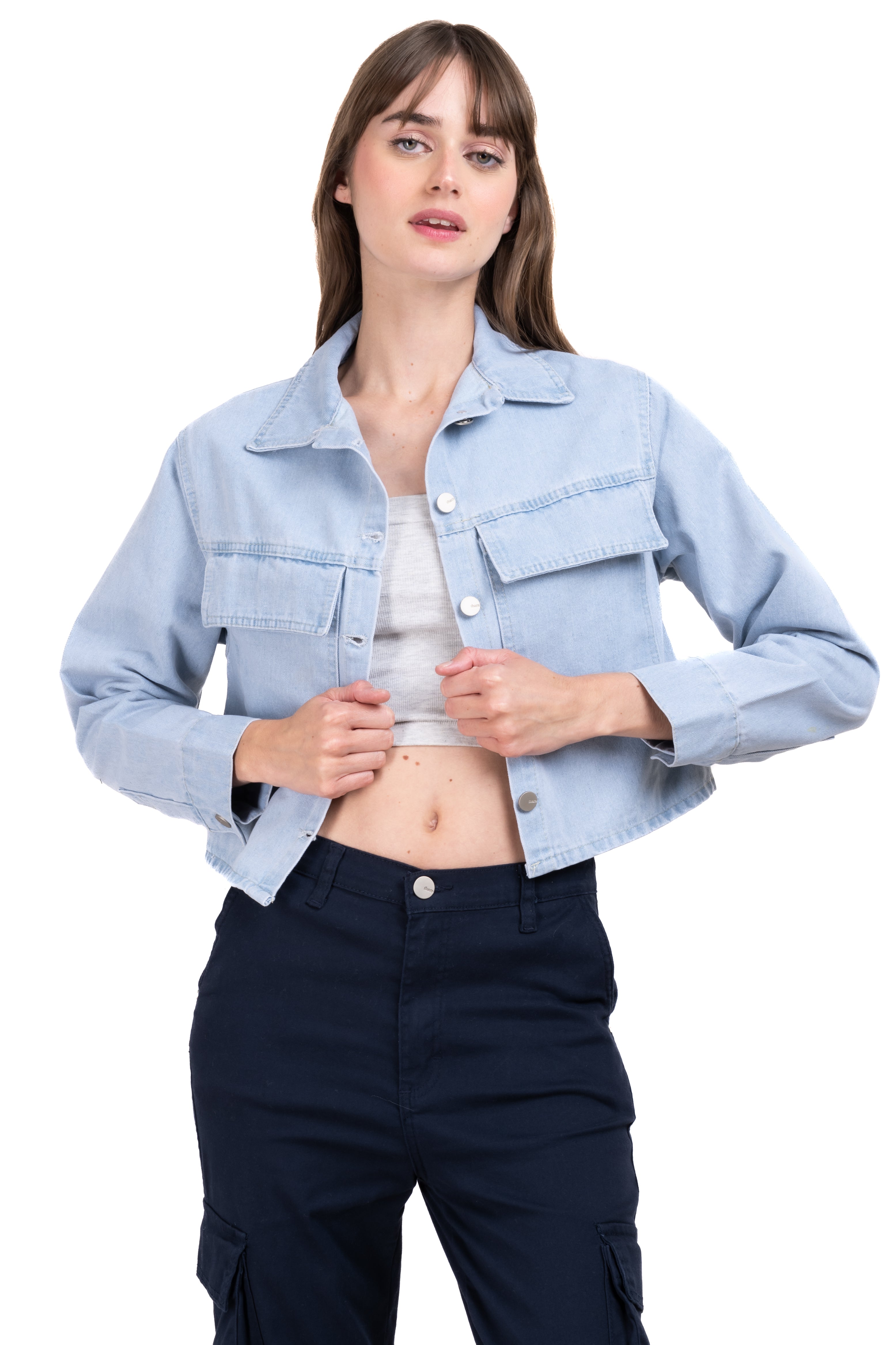 Chamarra denim oversize bolsillos ACID LIGHT