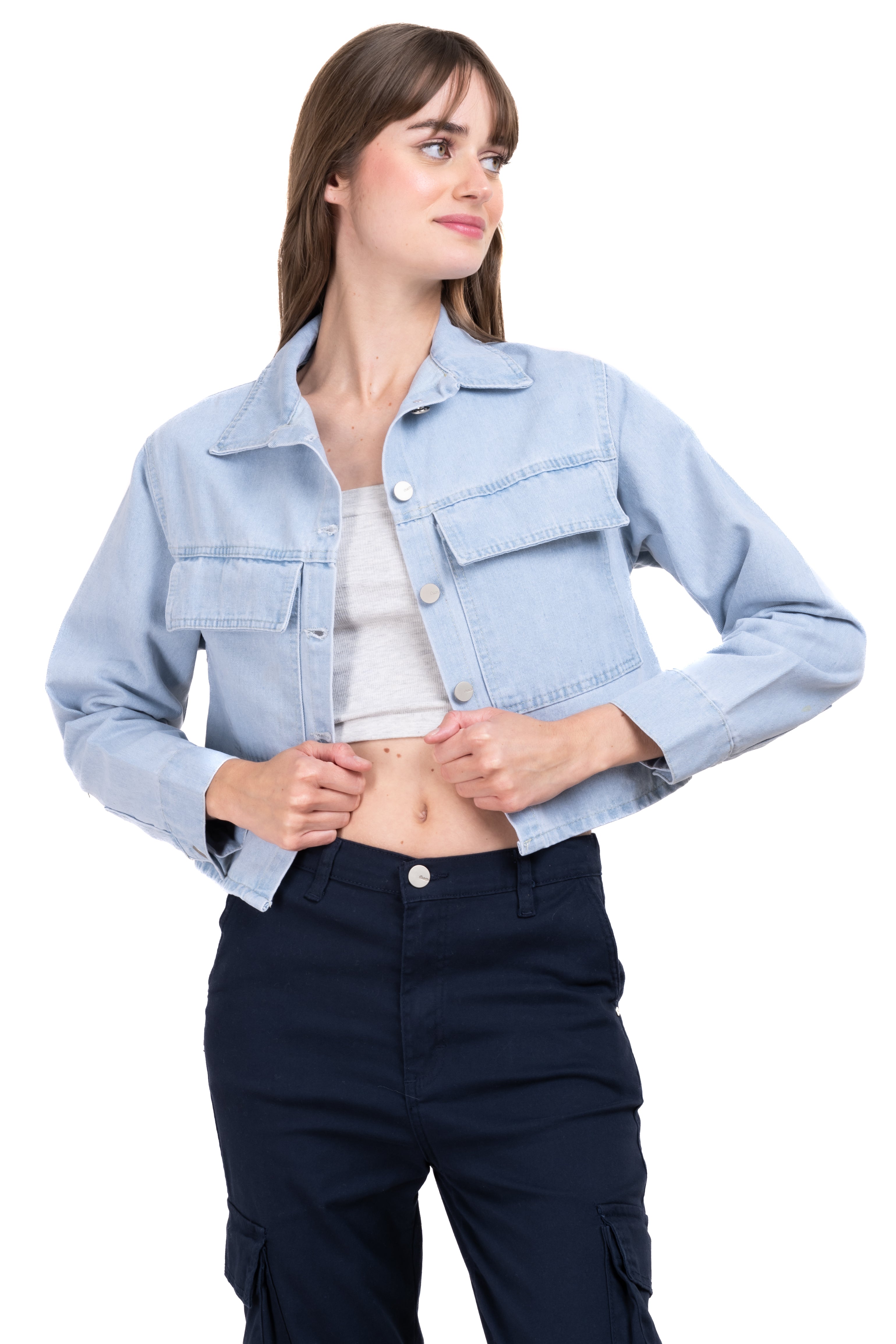 Chamarra denim oversize bolsillos ACID LIGHT