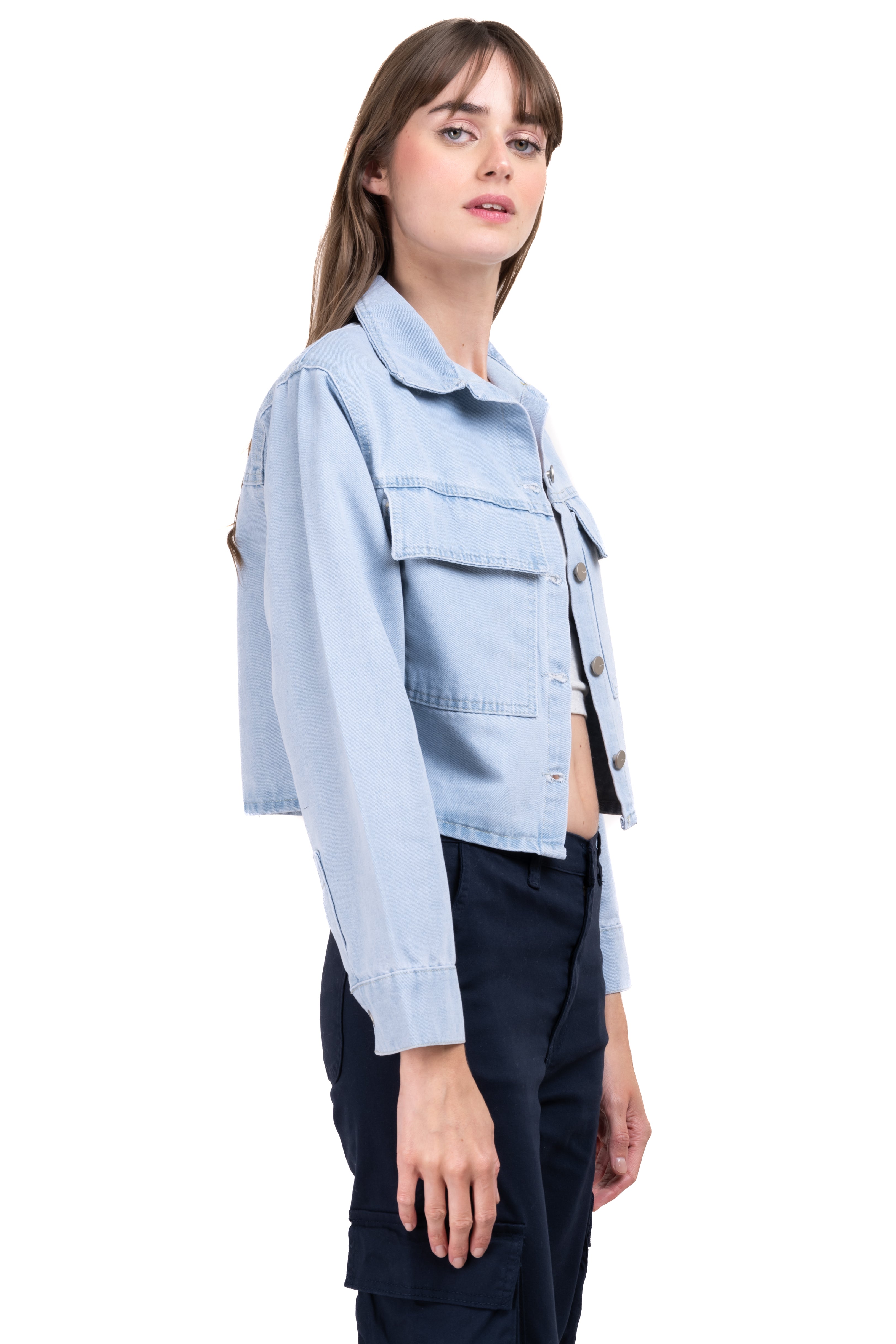 Chamarra denim oversize bolsillos ACID LIGHT
