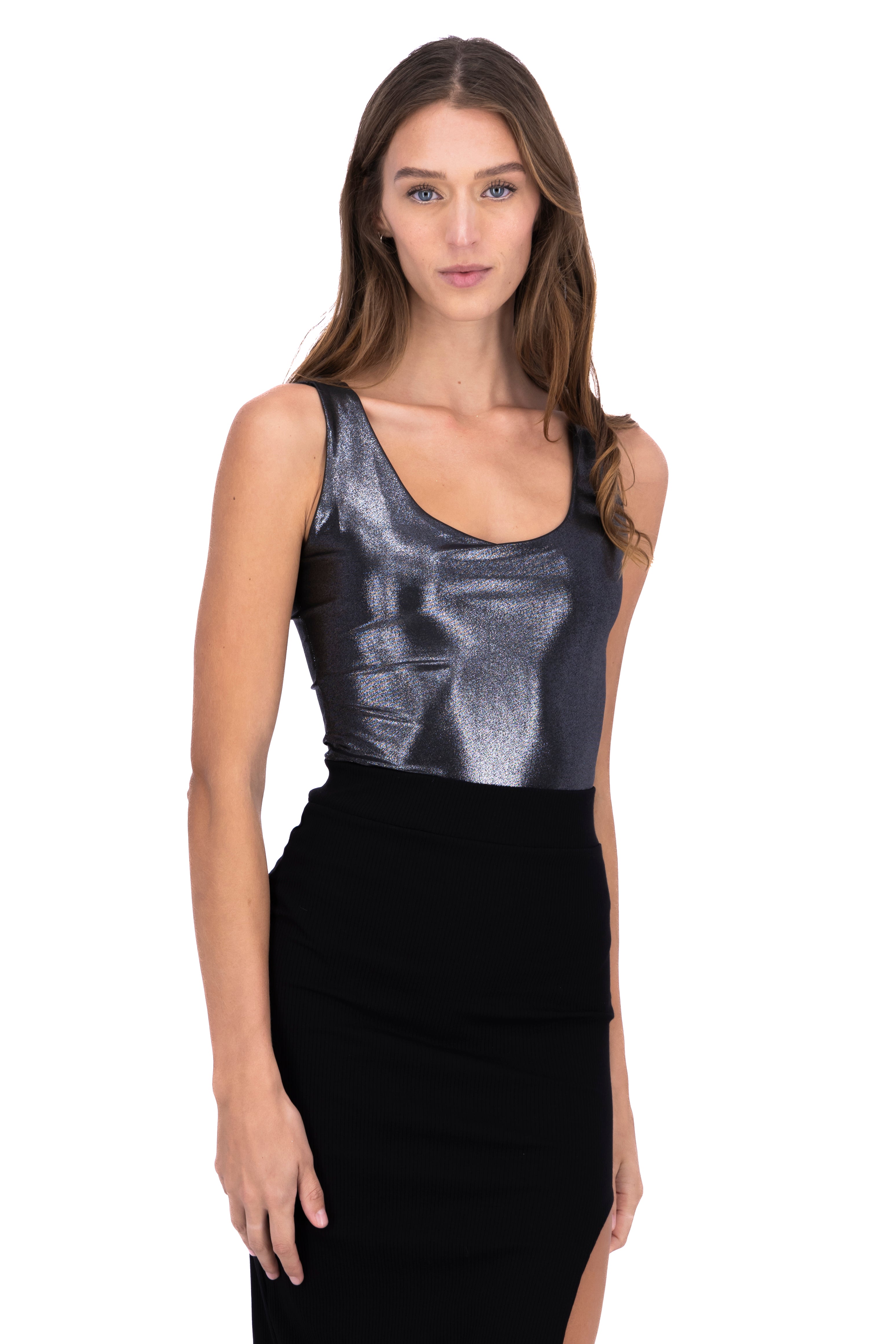 Bodysuit metálico tirantes PLATA