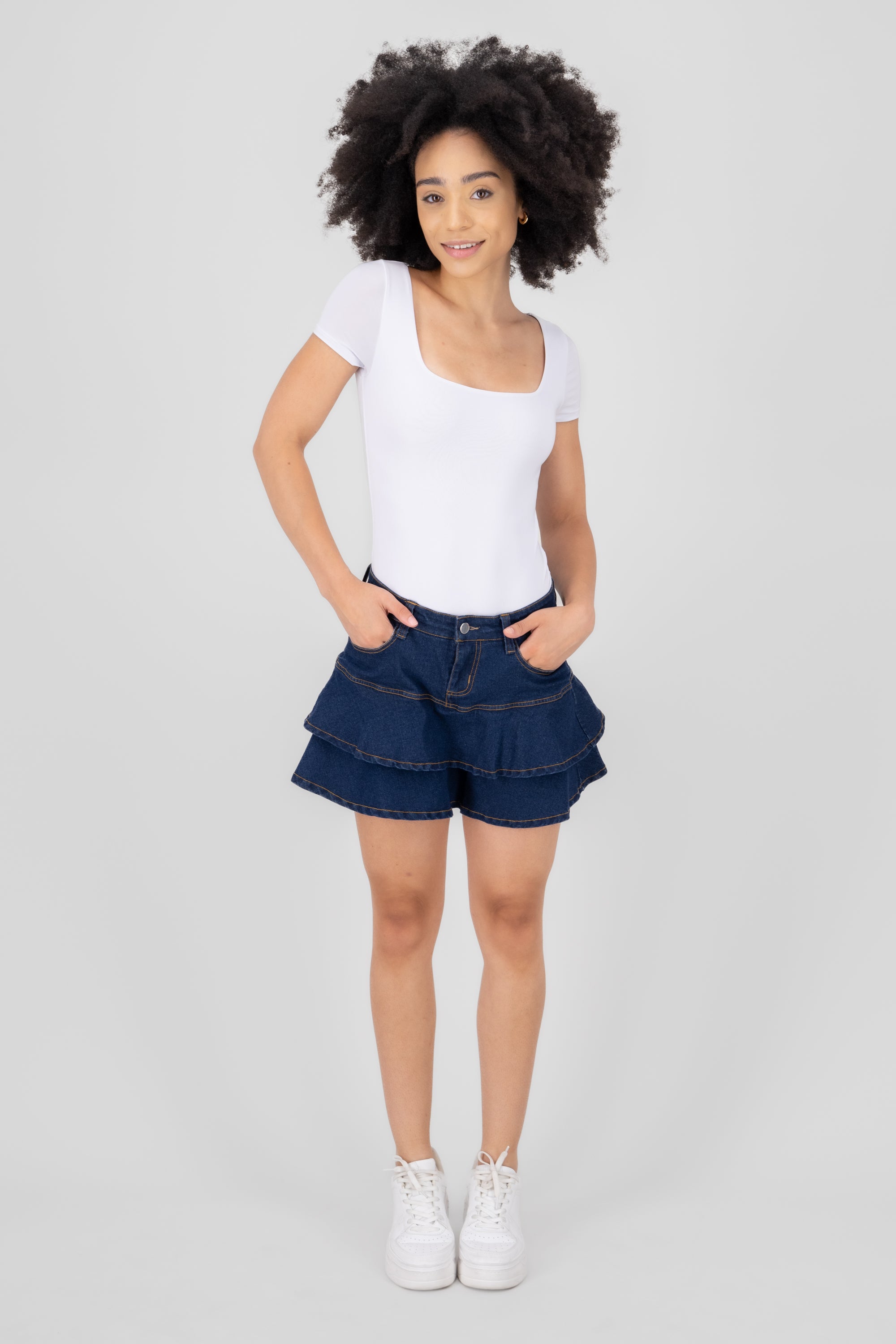 Falda Short Denim Olanes MEDIUM WASH