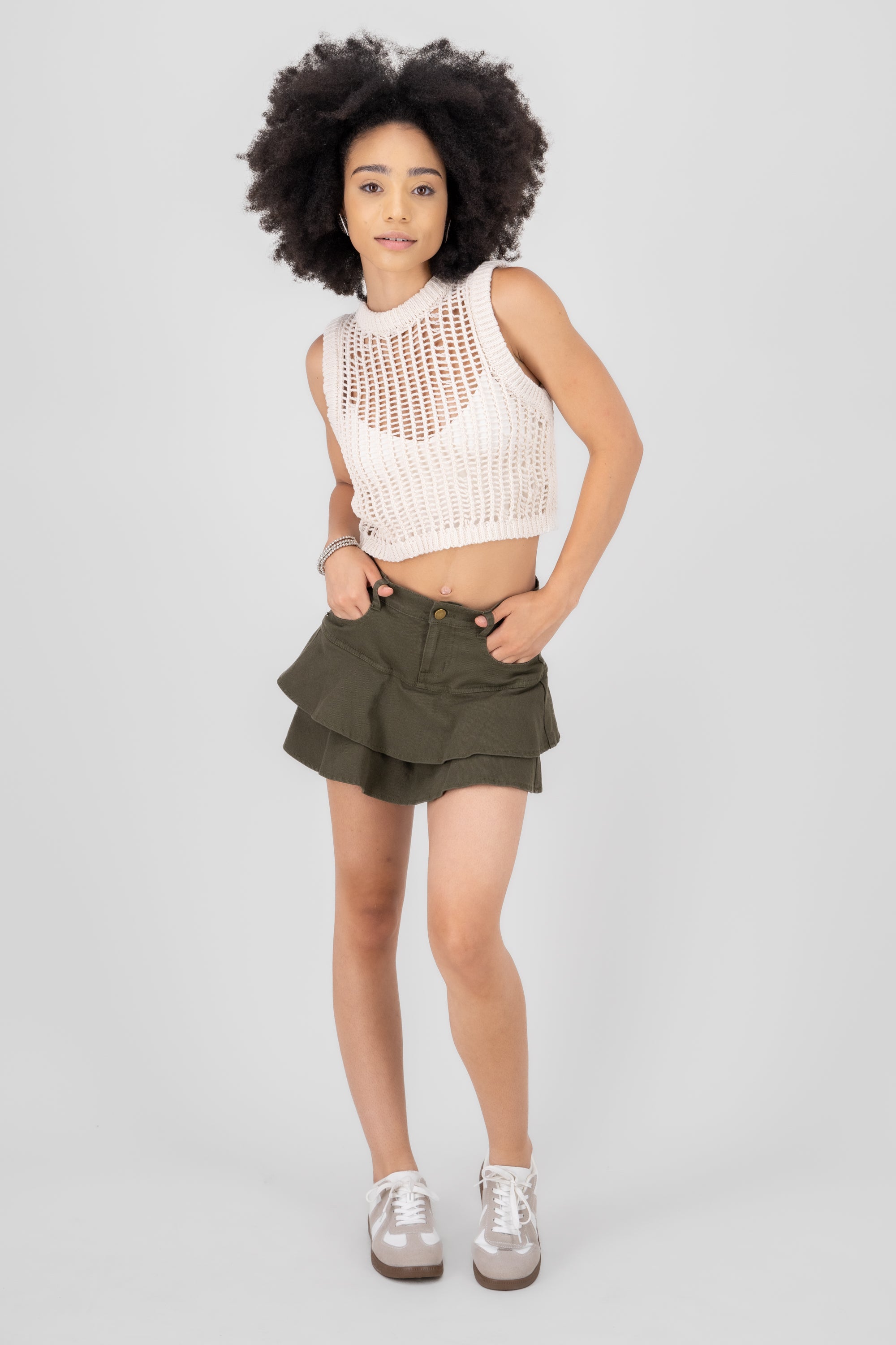 Falda Short Denim Olanes OLIVO