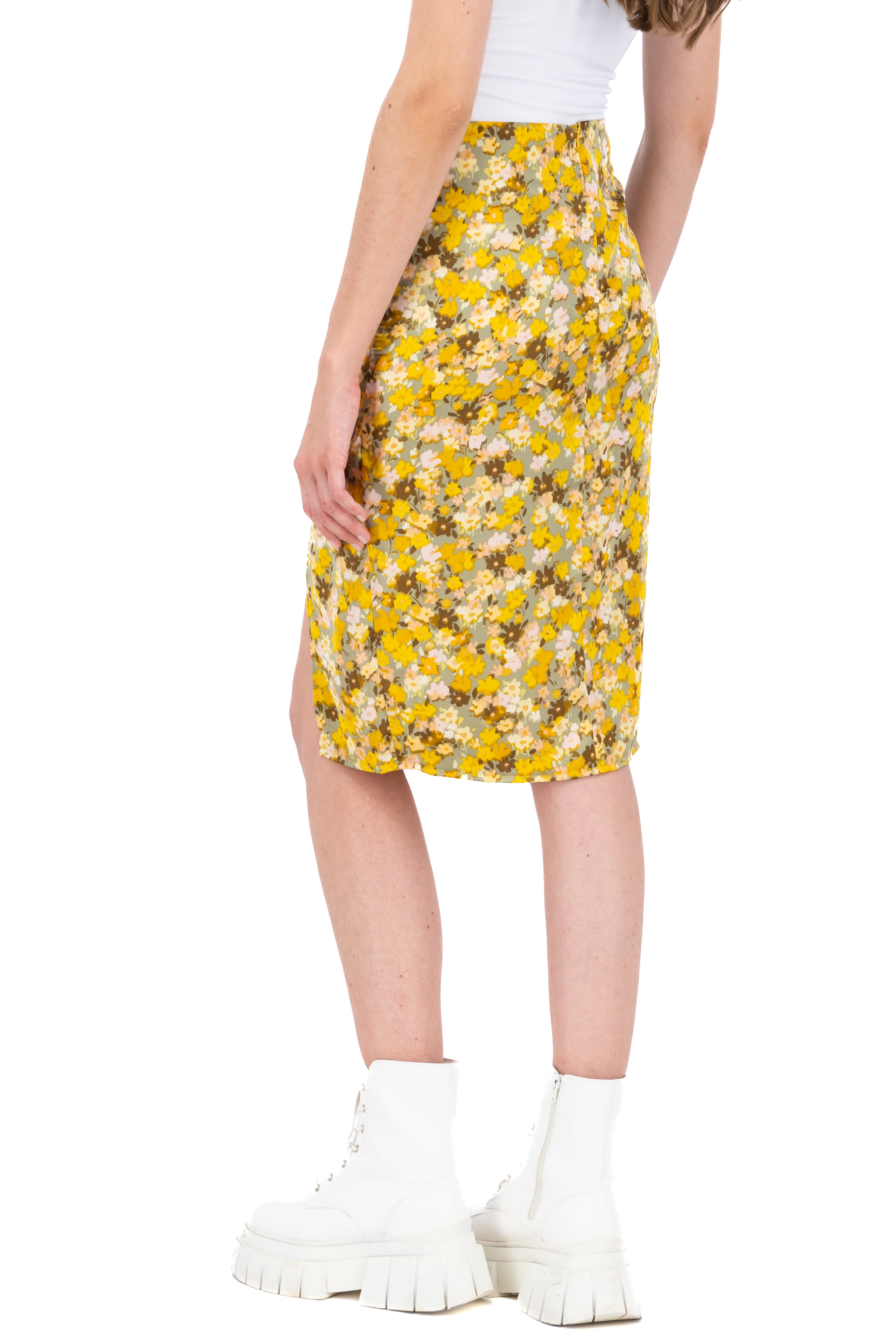 Falda midi abertura AMARILLO COMBO