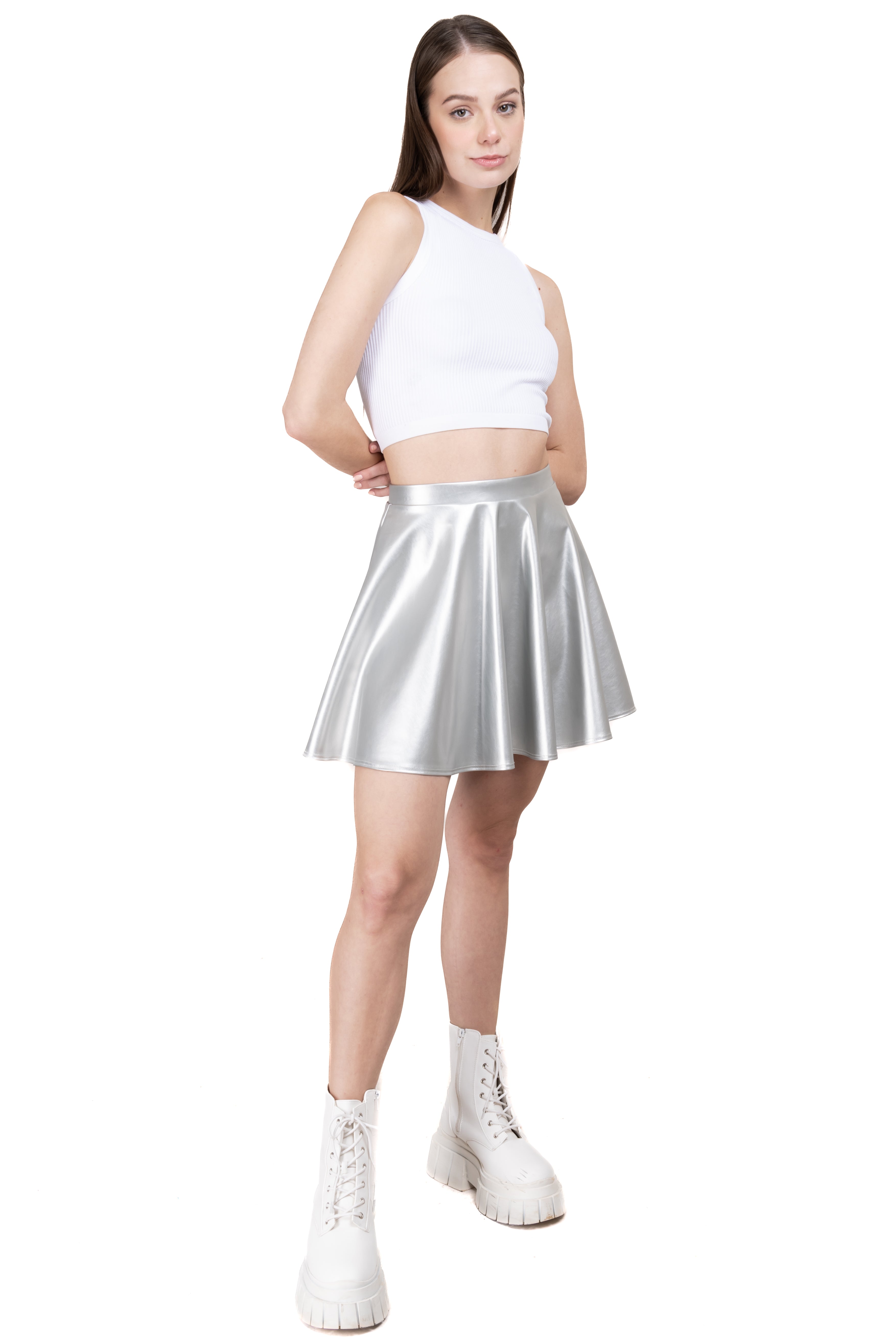 Falda skater metálica PLATA