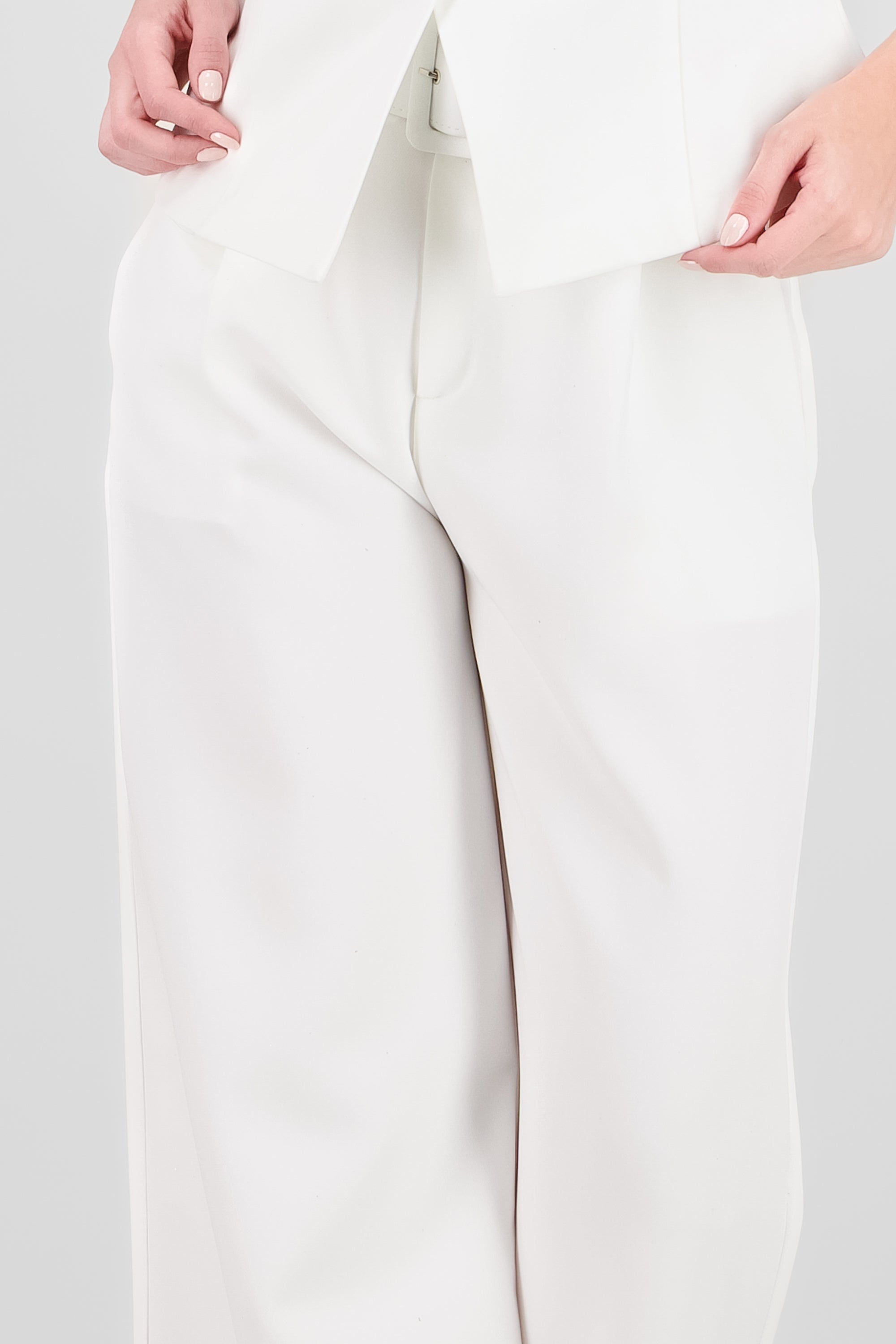 Pantalon Liso Cinturon BLANCO