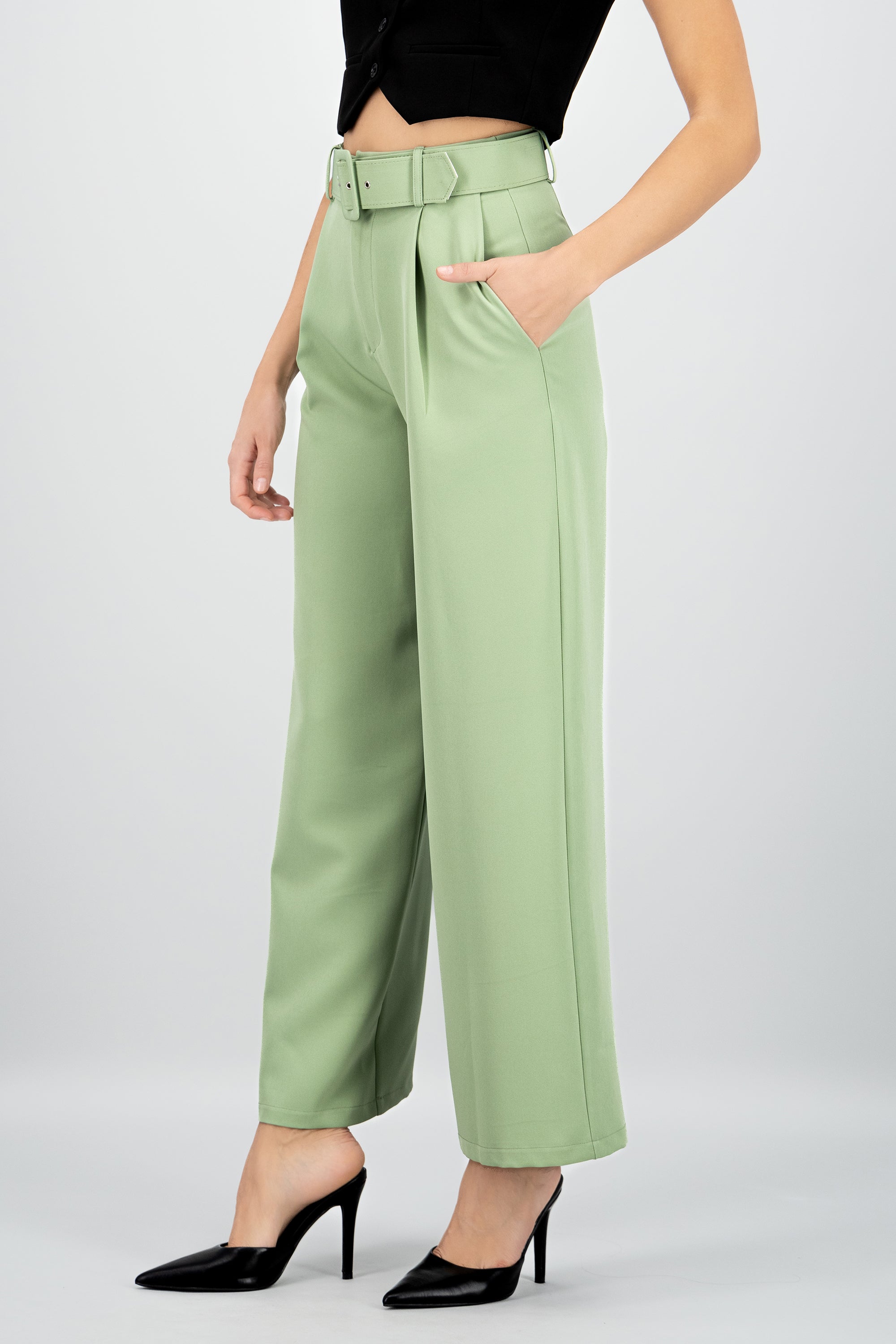 Pantalon Liso Cinturon SAGE