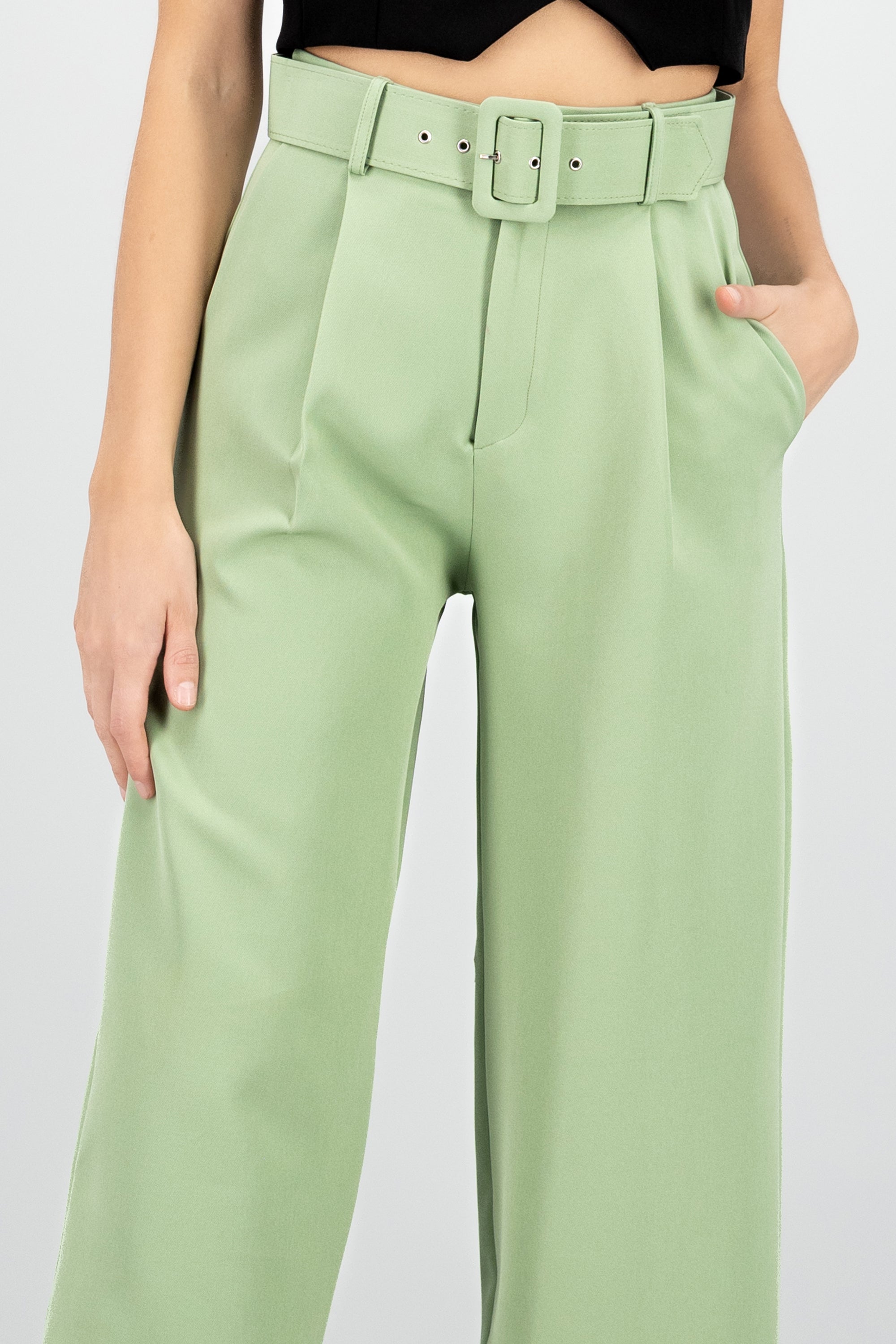 Pantalon Liso Cinturon SAGE