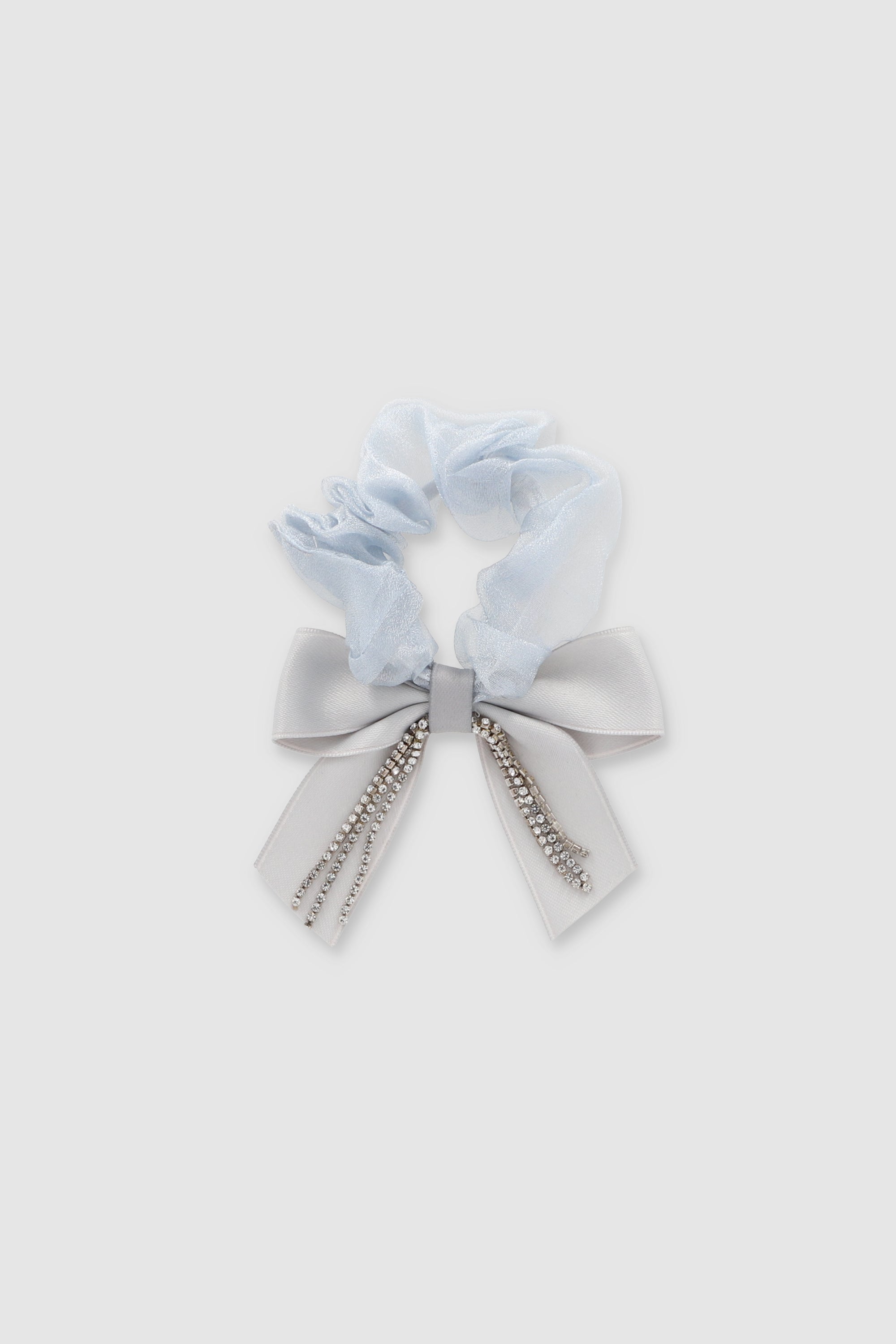 Scrunchie moño brillos GRIS