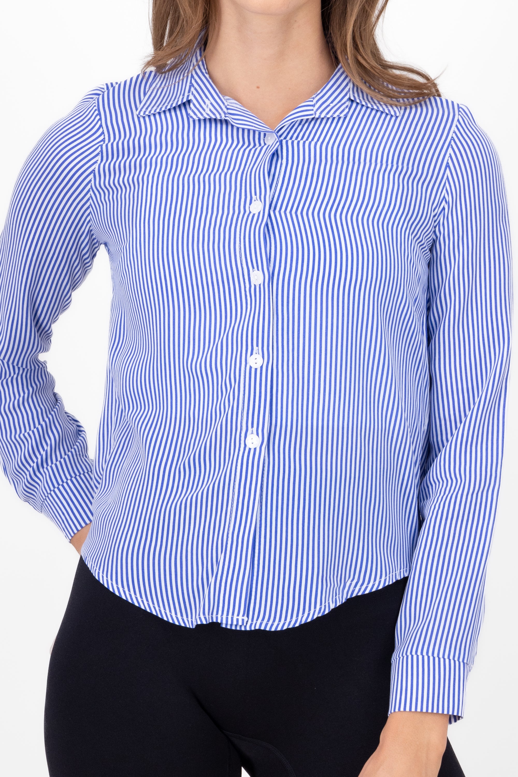 Camisa Rayas Asimétrica AZUL COMBO