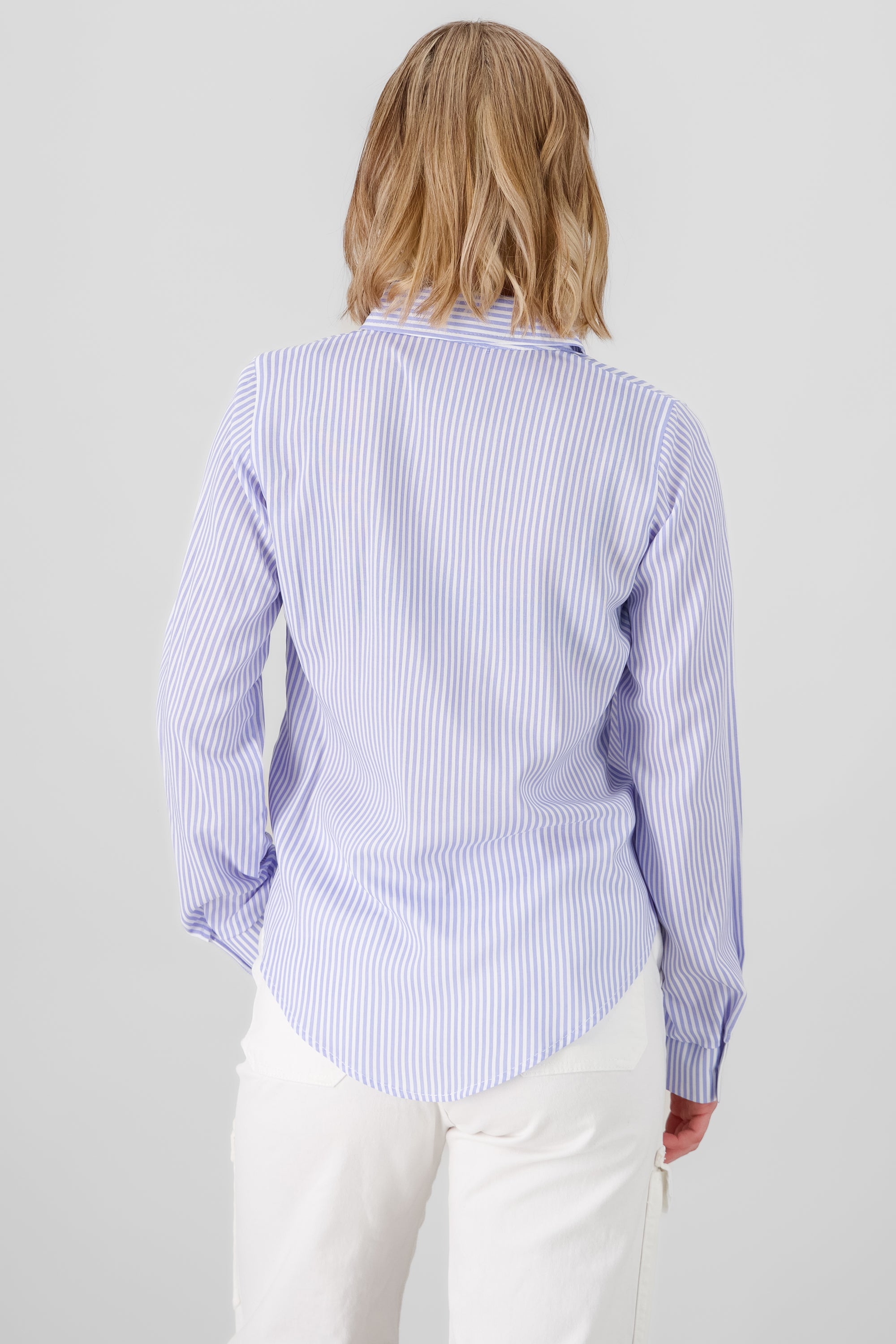 Camisa Rayas Asimétrica AZUL PASTEL