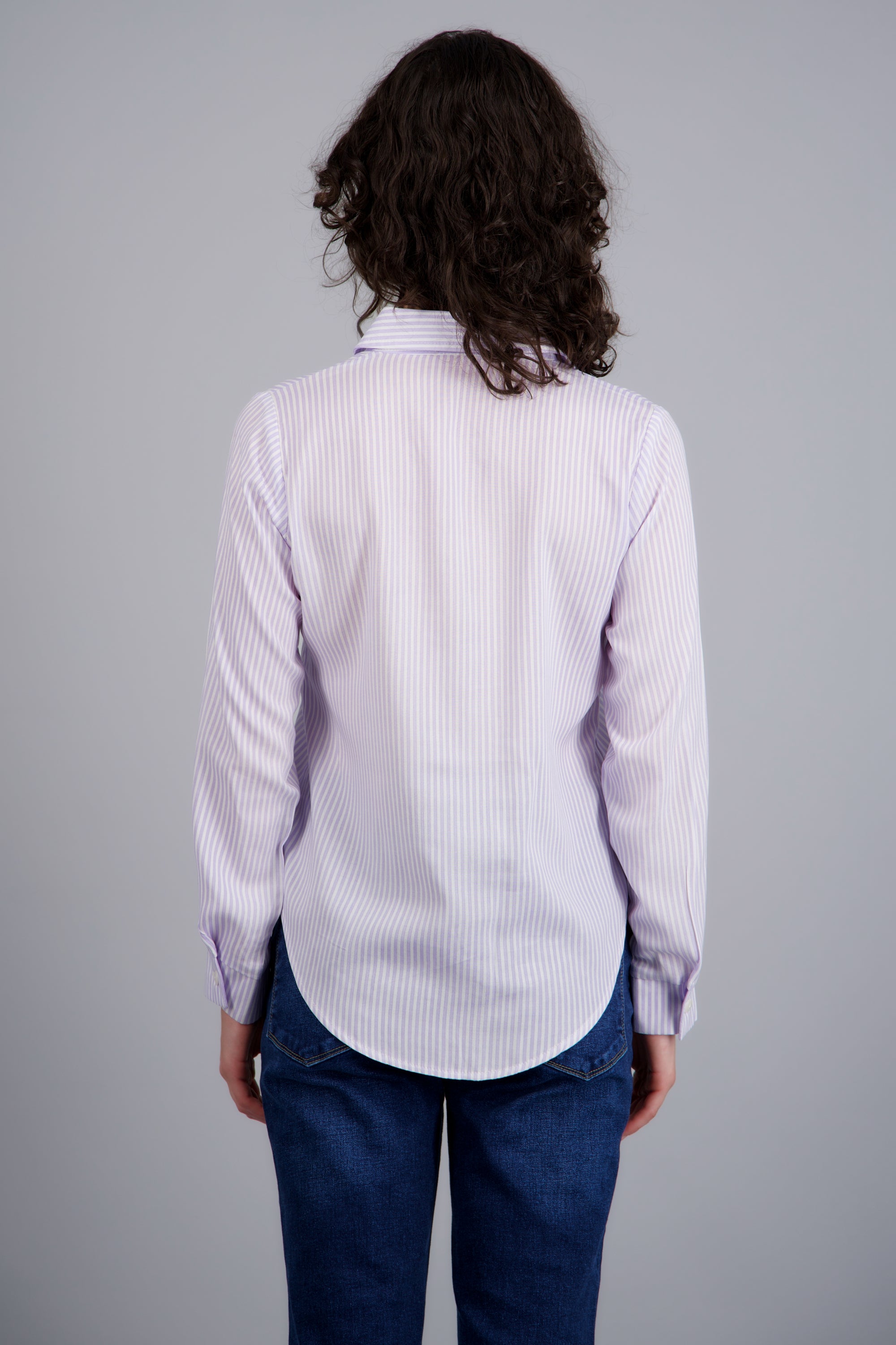 Camisa amplia rayas LILA