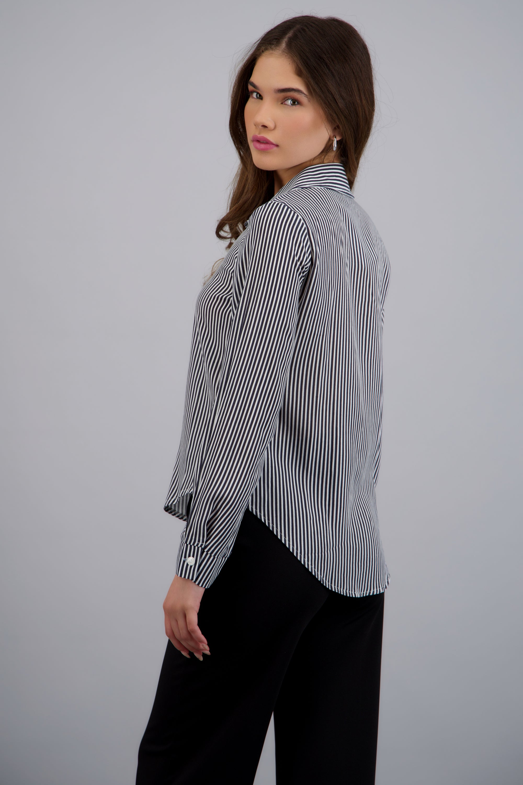 Camisa amplia rayas PETROLEO