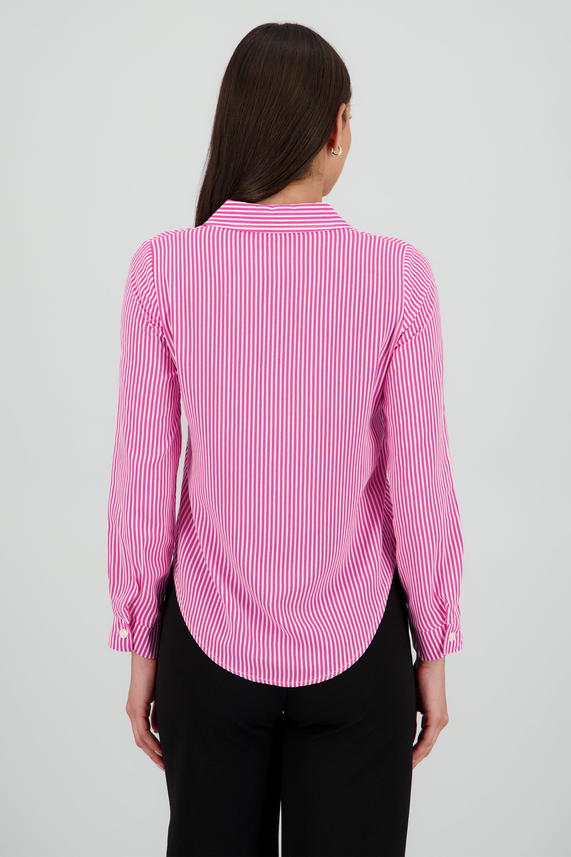 Camisa Rayas Asimétrica MARSALA