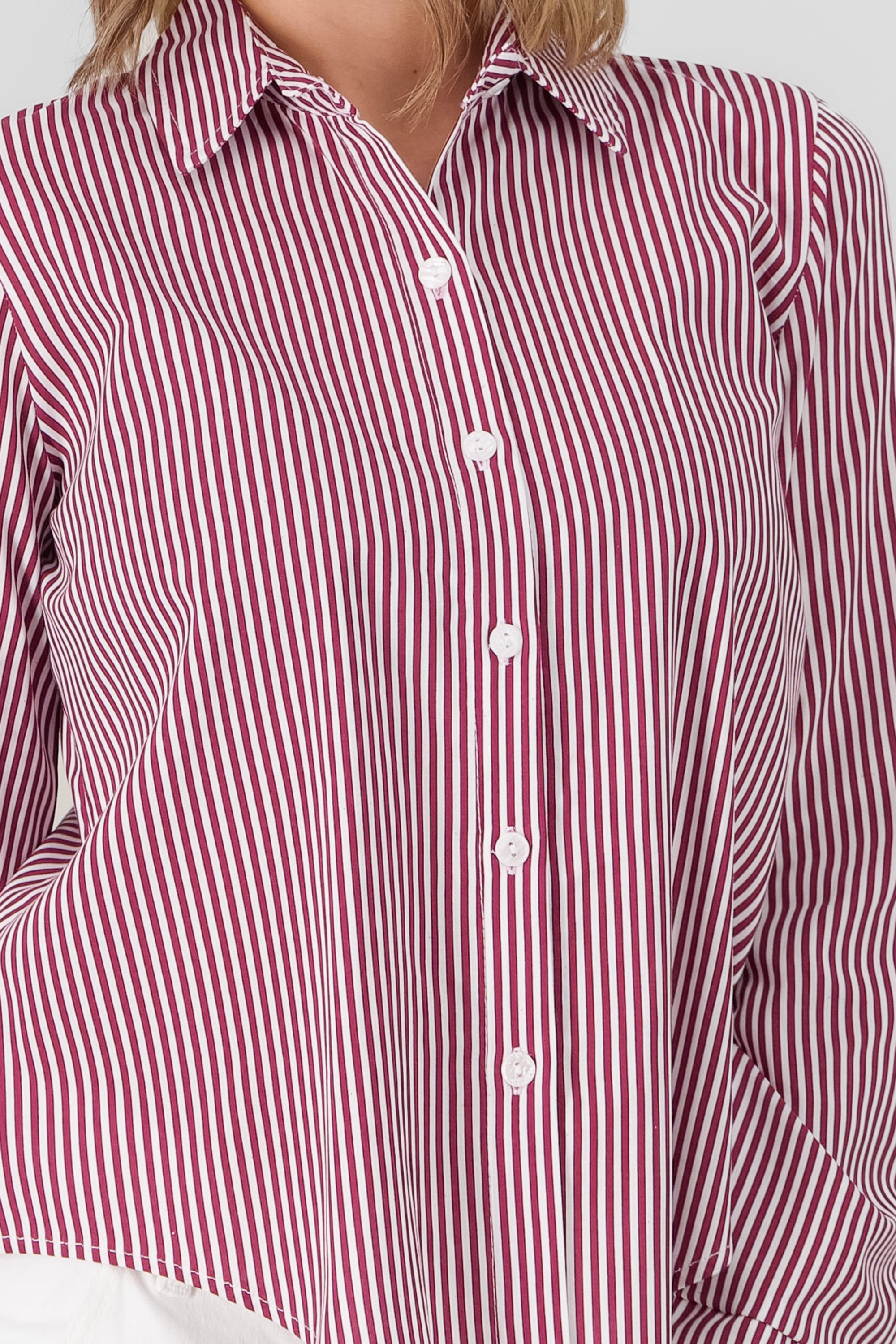 Camisa Rayas Asimétrica VINO COMBO