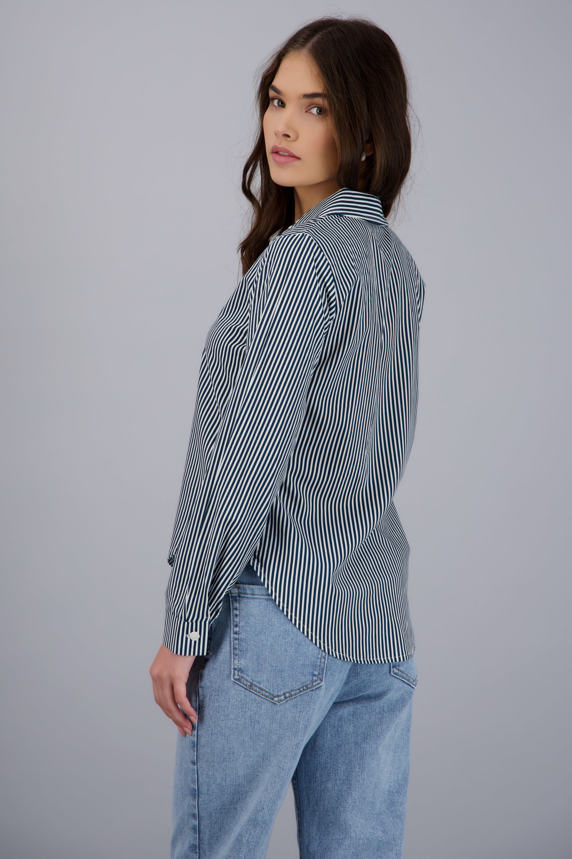 CAMISA AMPLIA RAYAS JADE