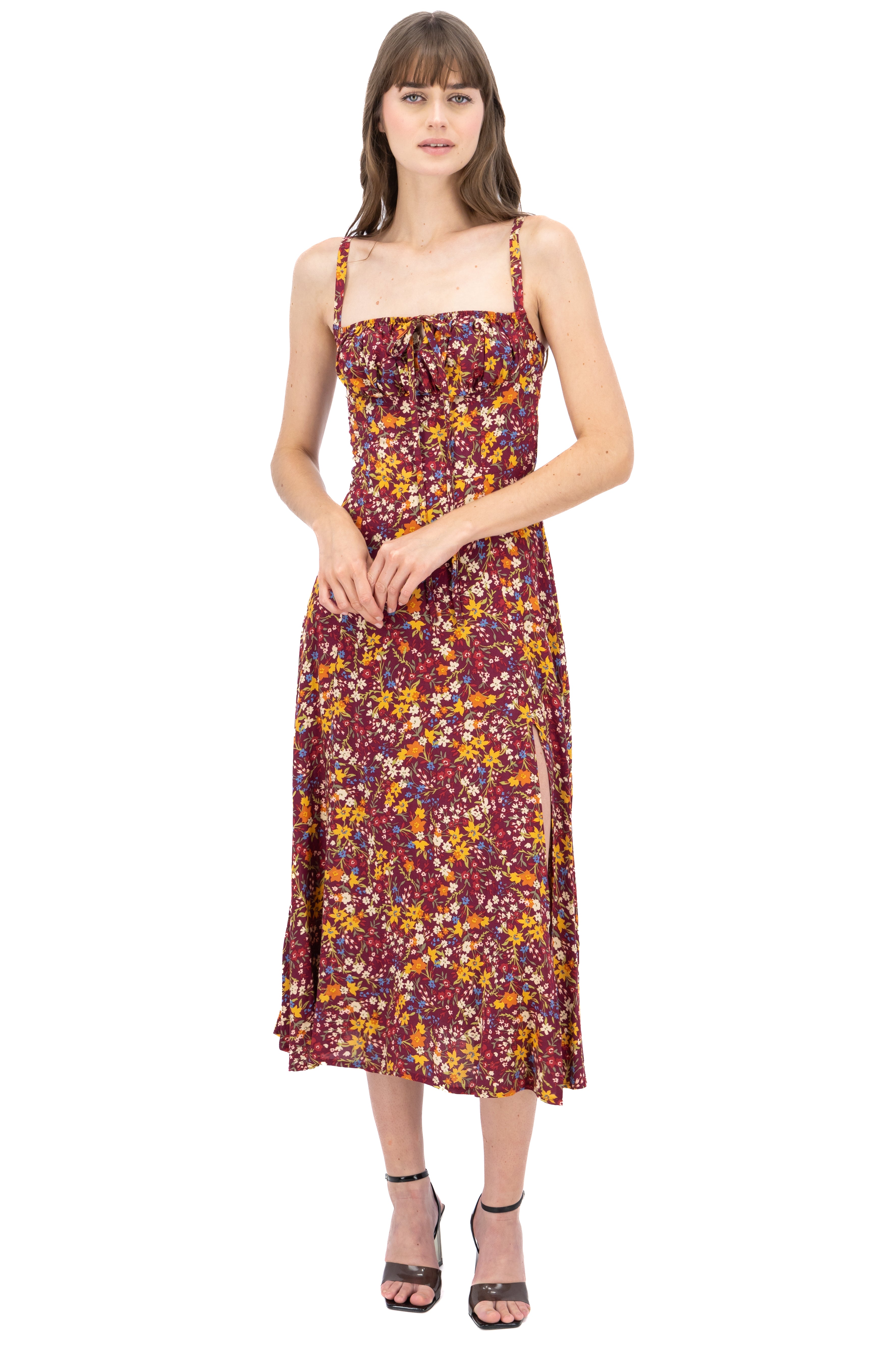 Vestido maxi tirantes VINO COMBO