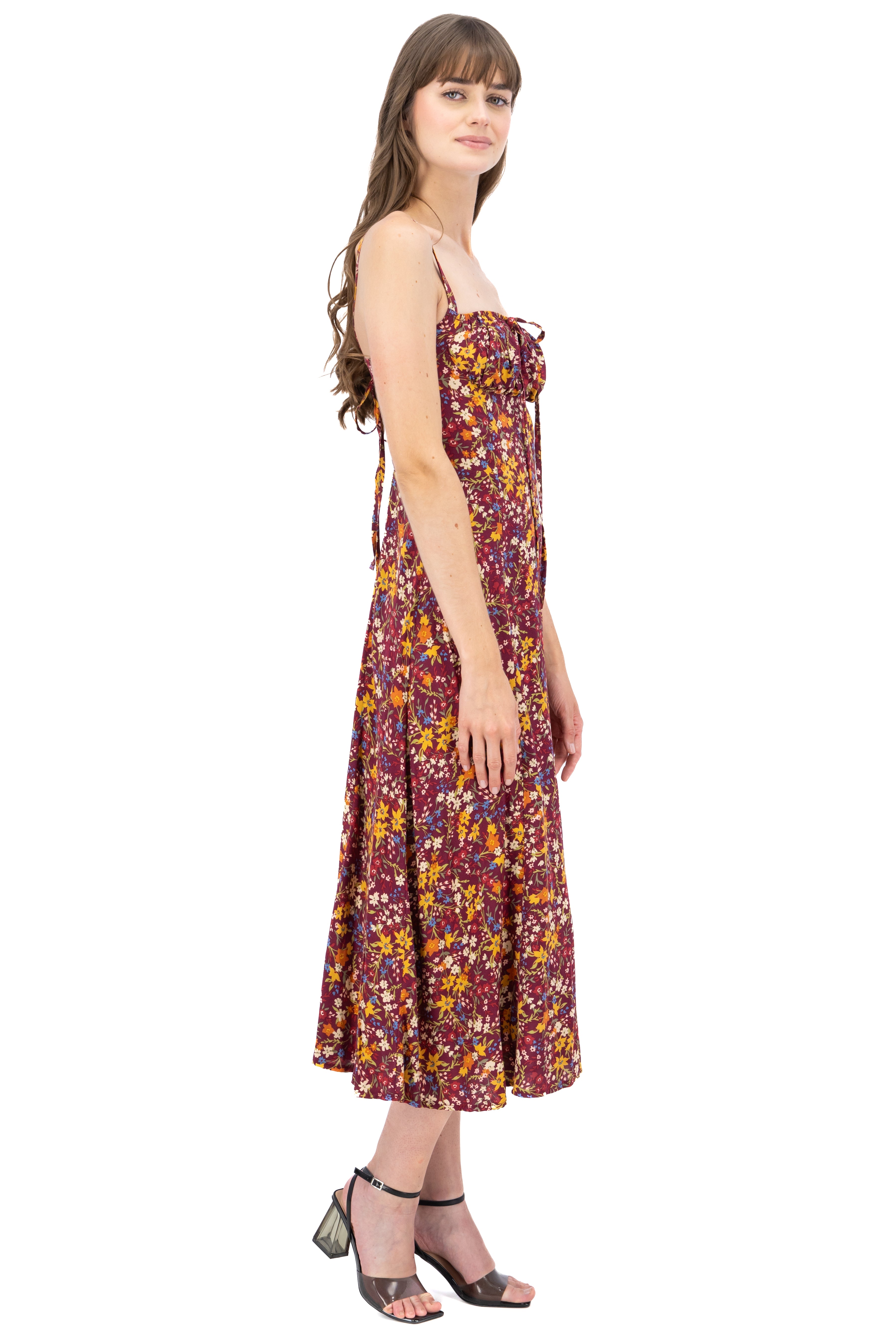 Vestido maxi tirantes VINO COMBO
