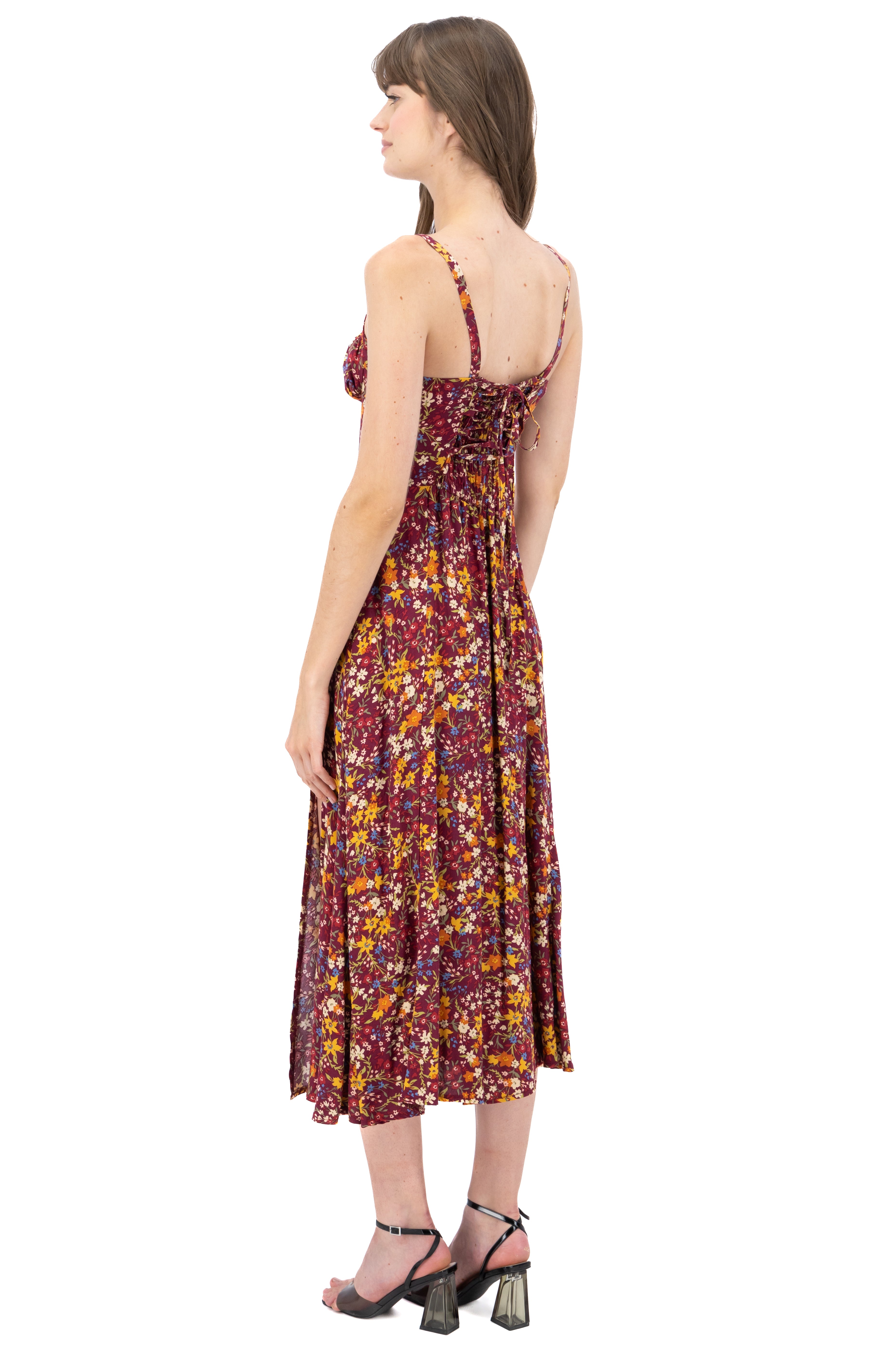 Vestido maxi tirantes VINO COMBO