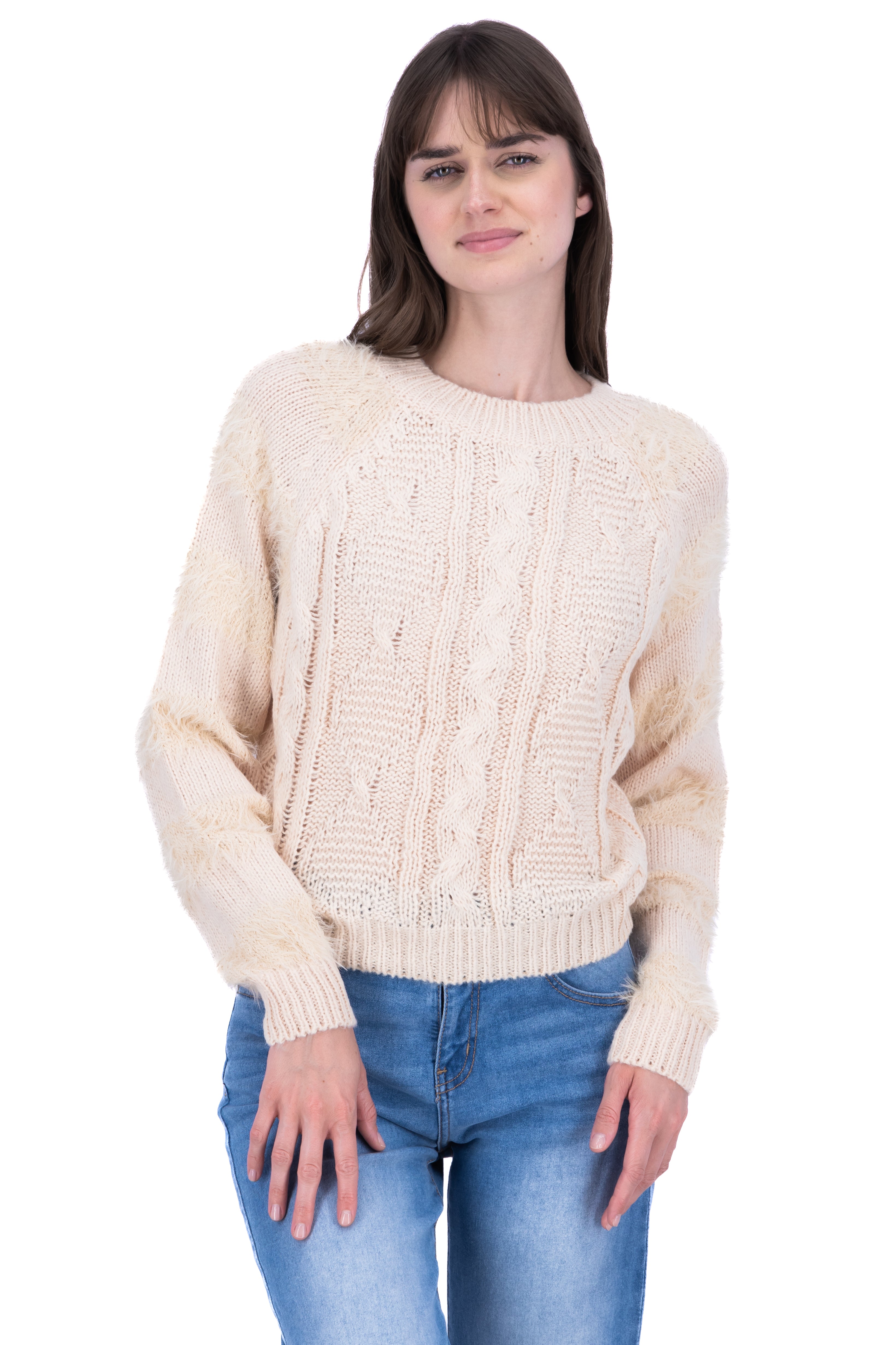 Suéter tejido fluffy BEIGE