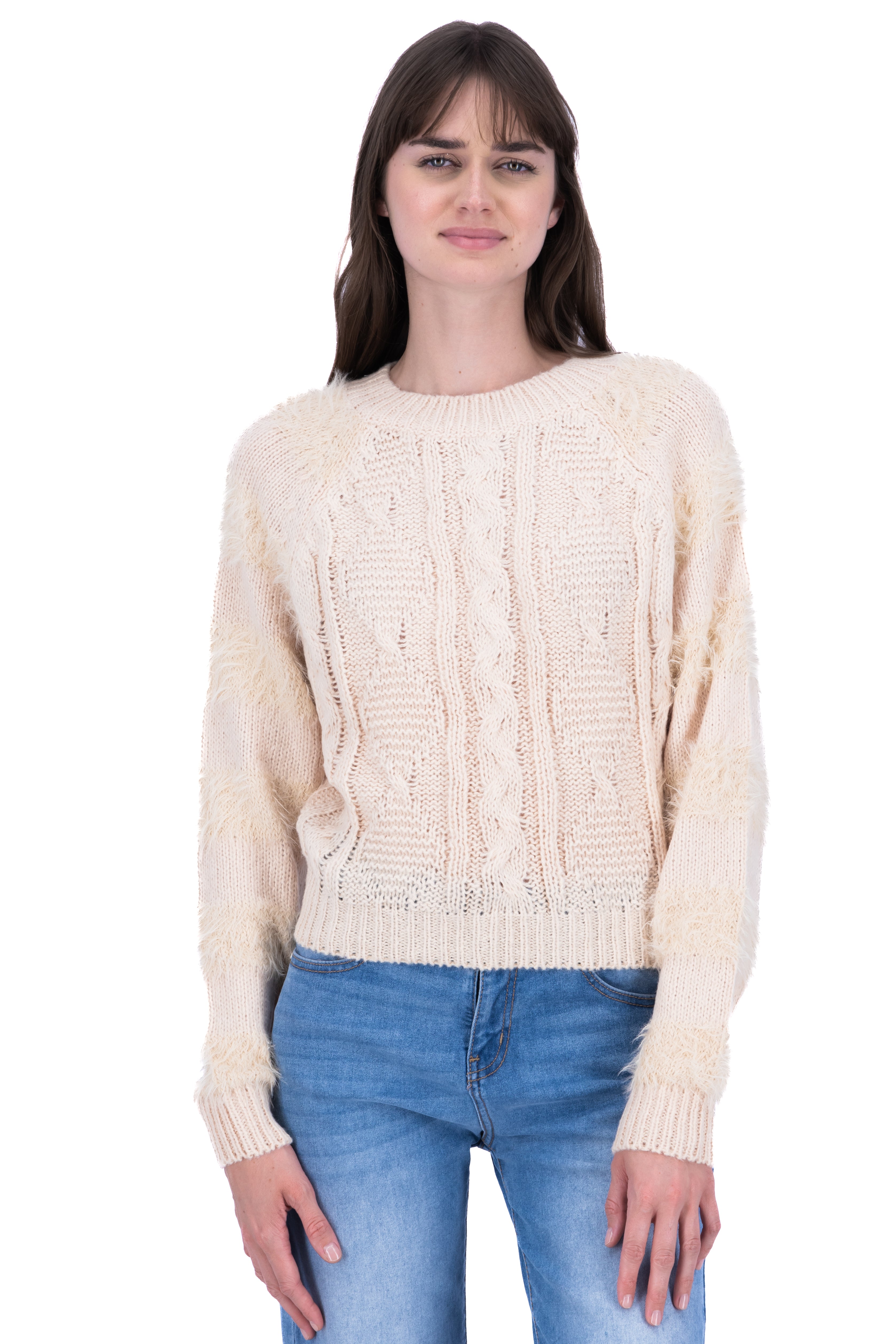 Suéter tejido fluffy BEIGE