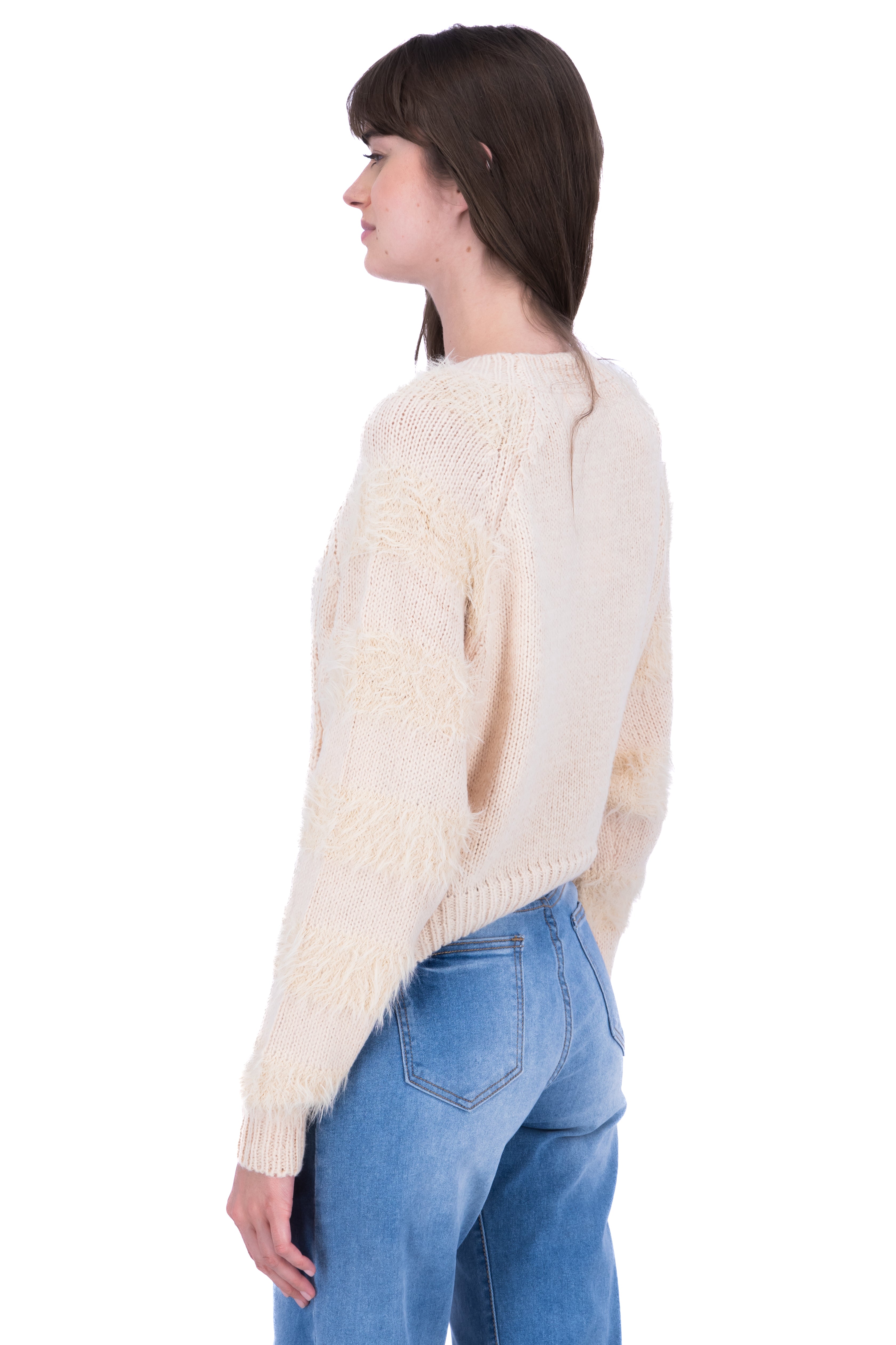 Suéter tejido fluffy BEIGE