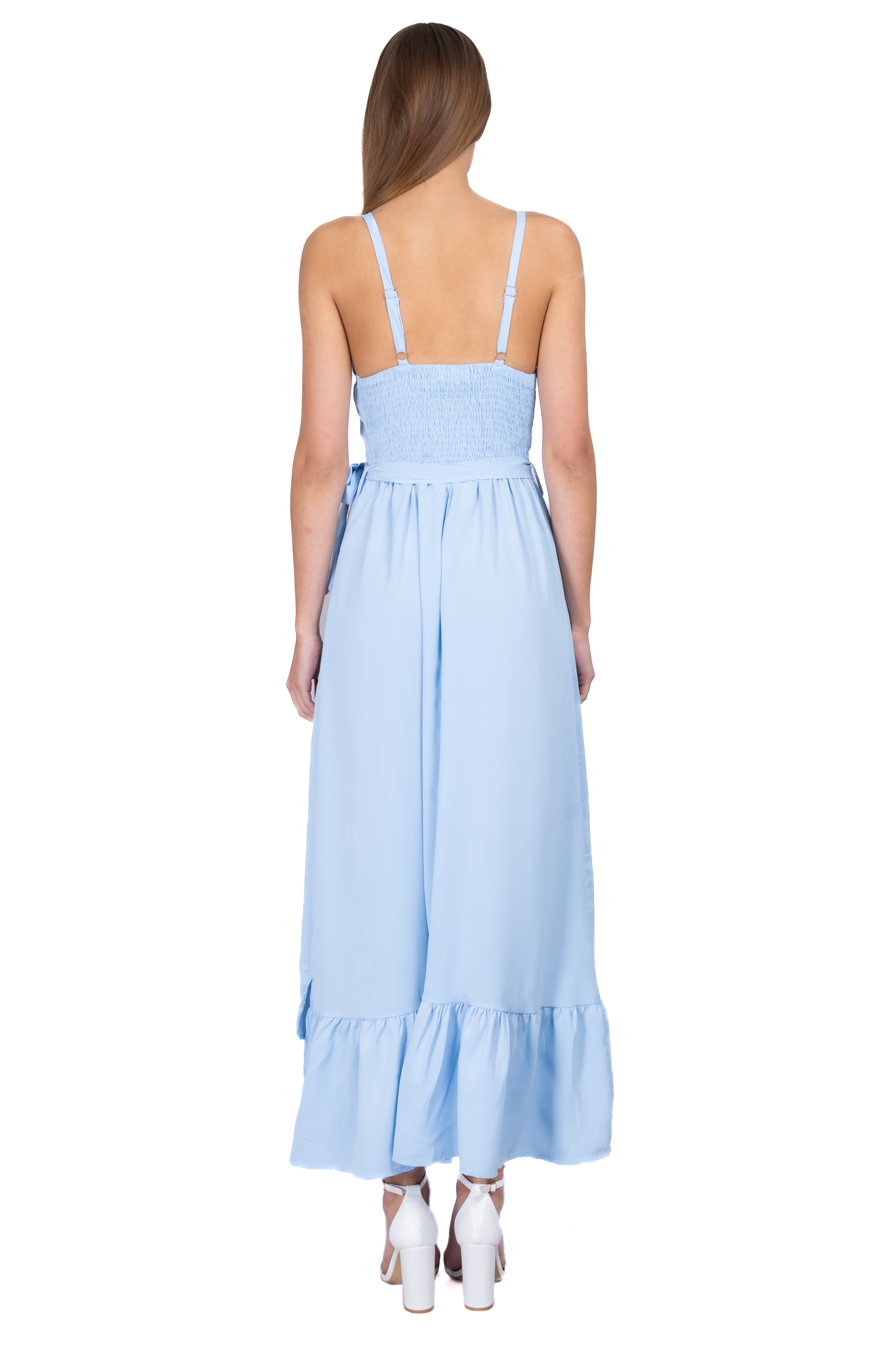 Vestido Maxi Olanes Botones AZUL CIELO