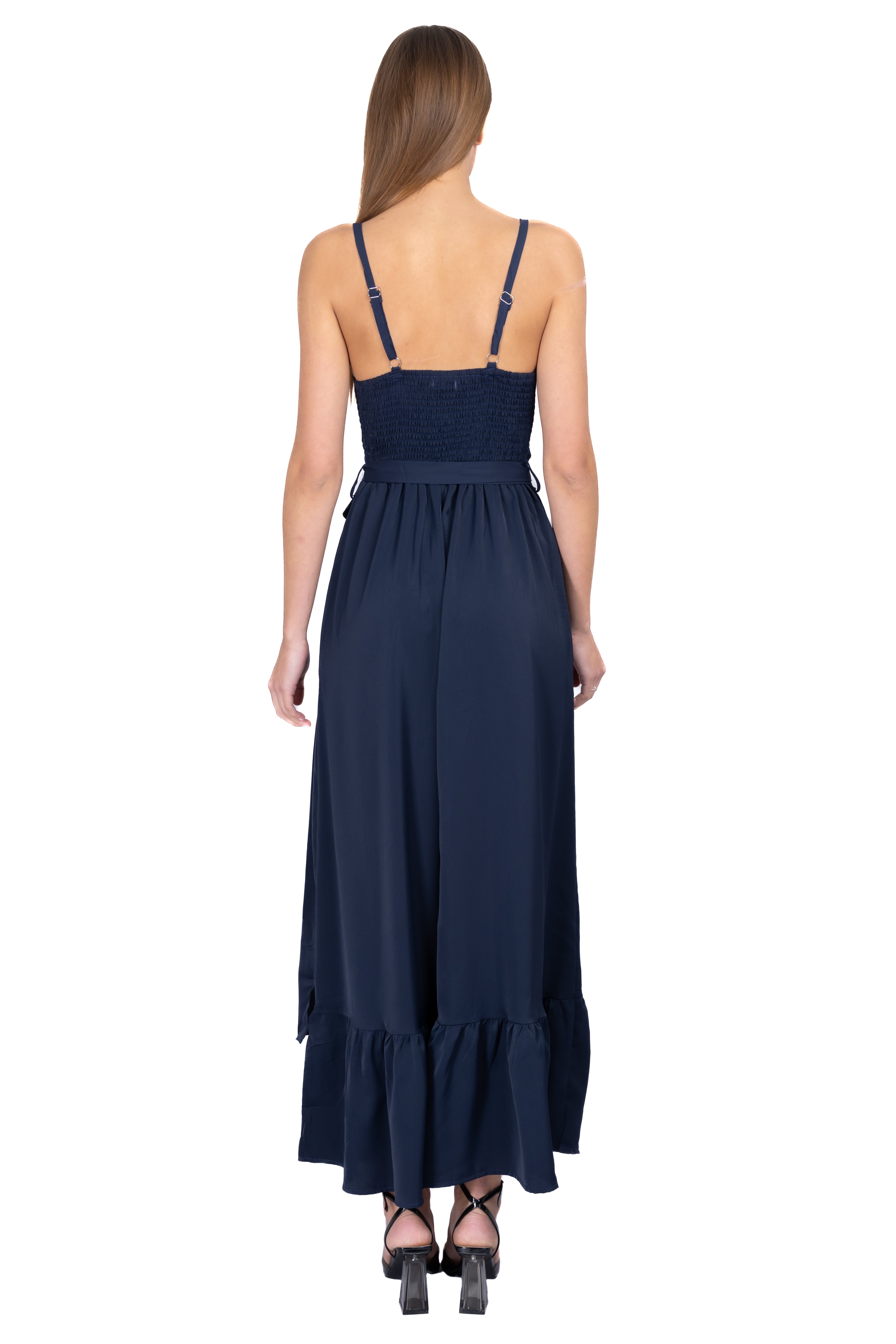 Vestido Maxi Olanes Botones AZUL REY