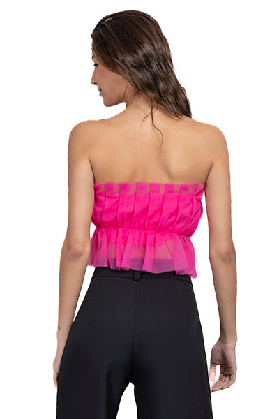 Top Cropped Tul Liso FIUSHA