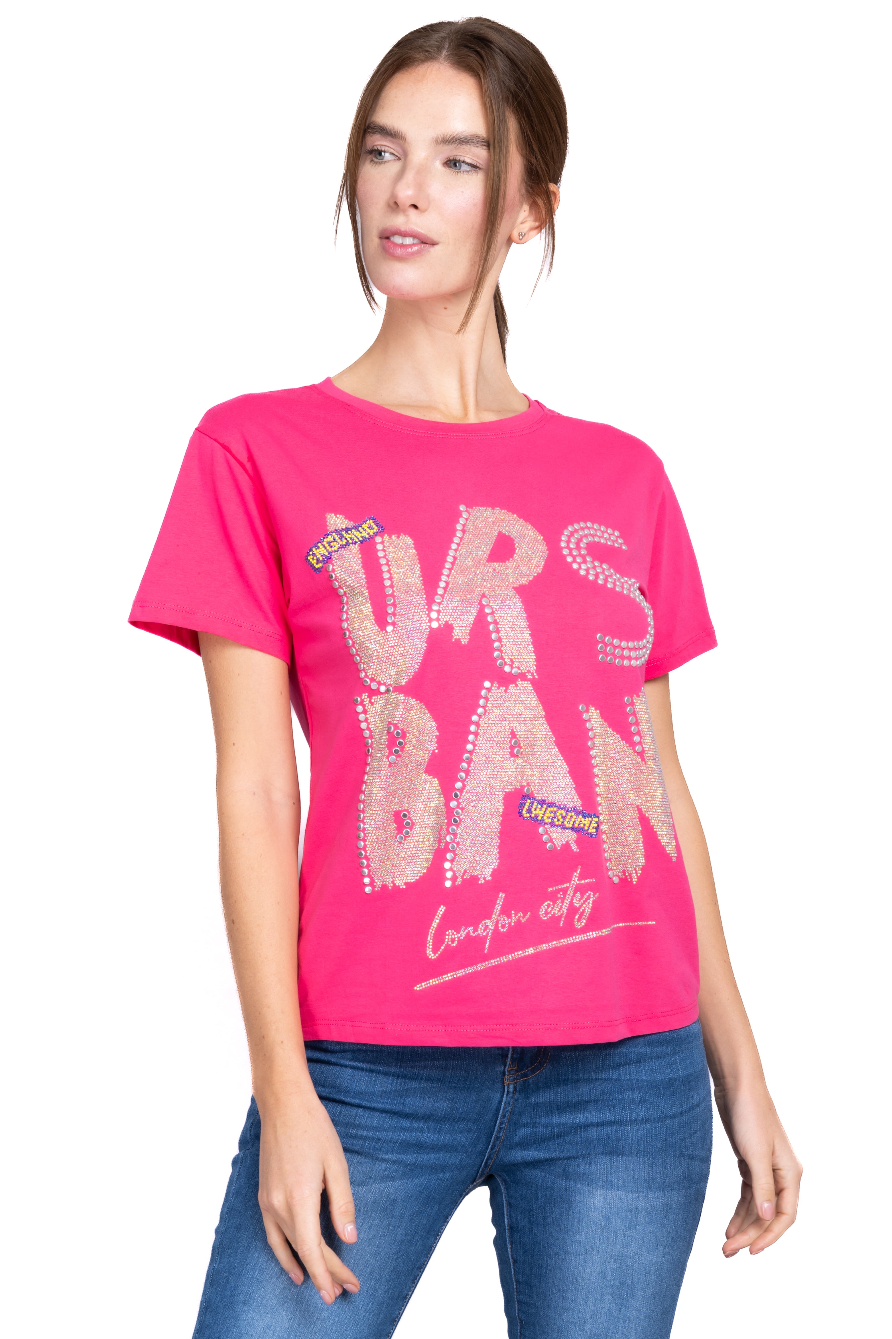 Playera frase brillos FIUSHA