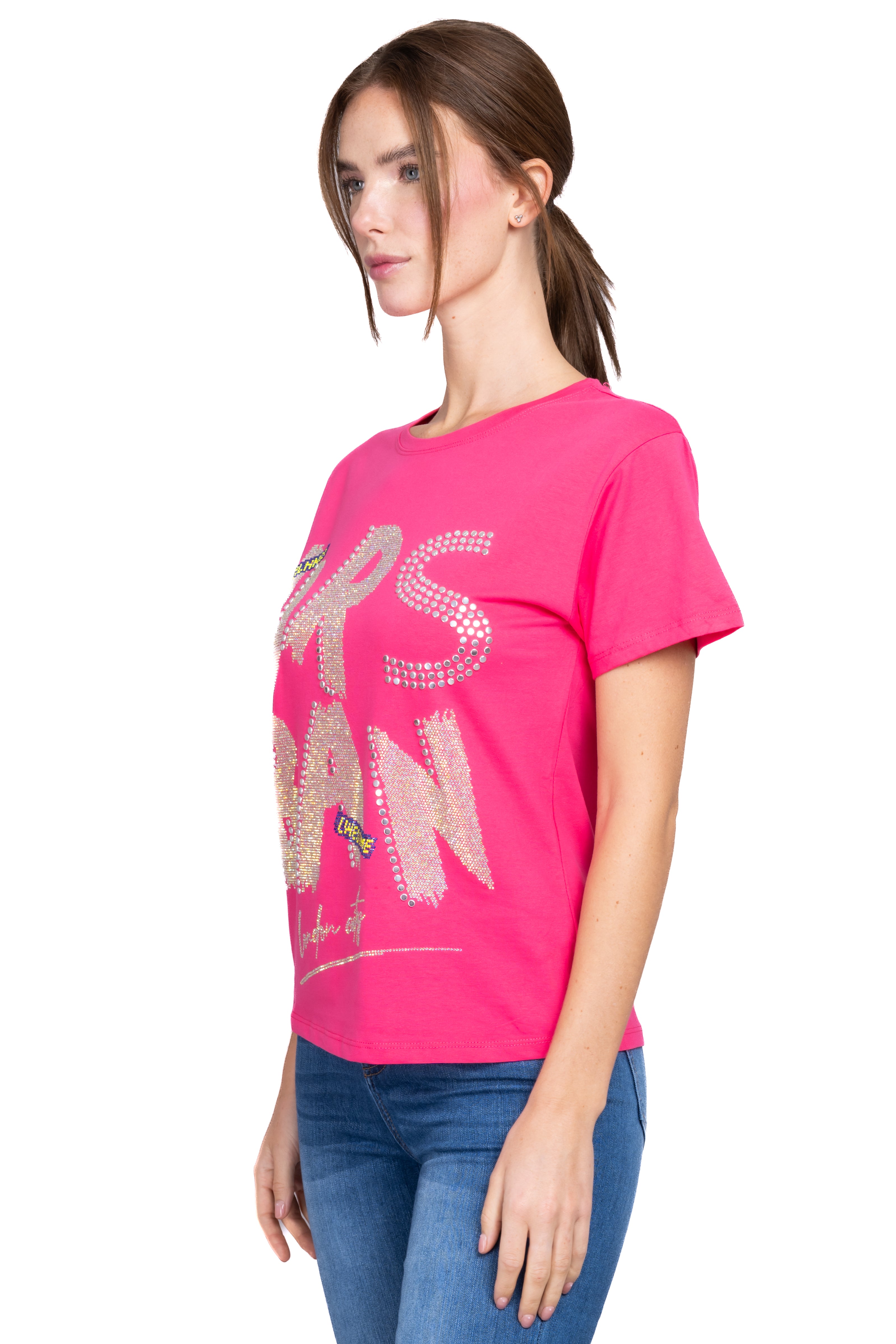 Playera frase brillos FIUSHA