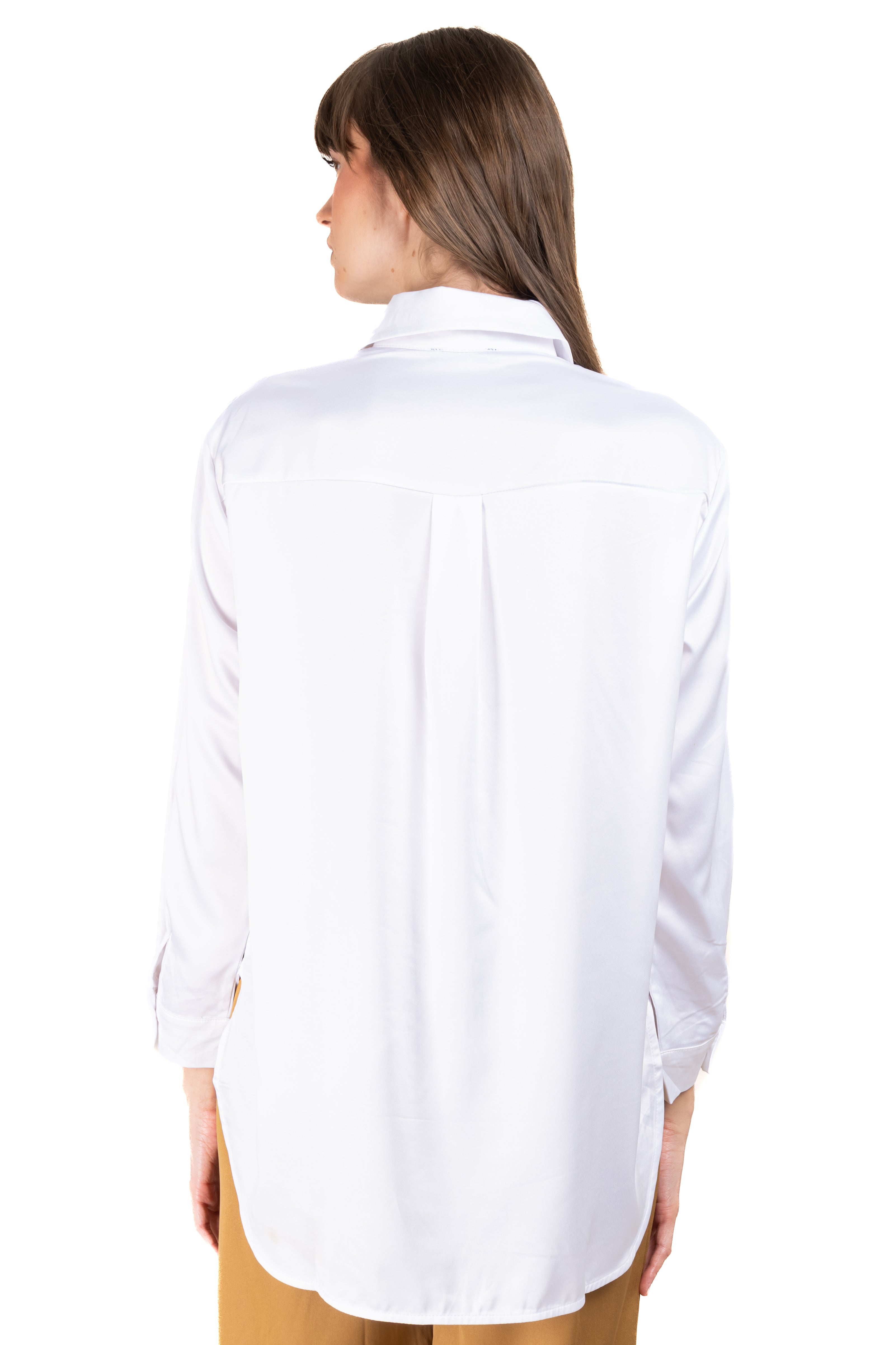 Camisa lisa satín BLANCO