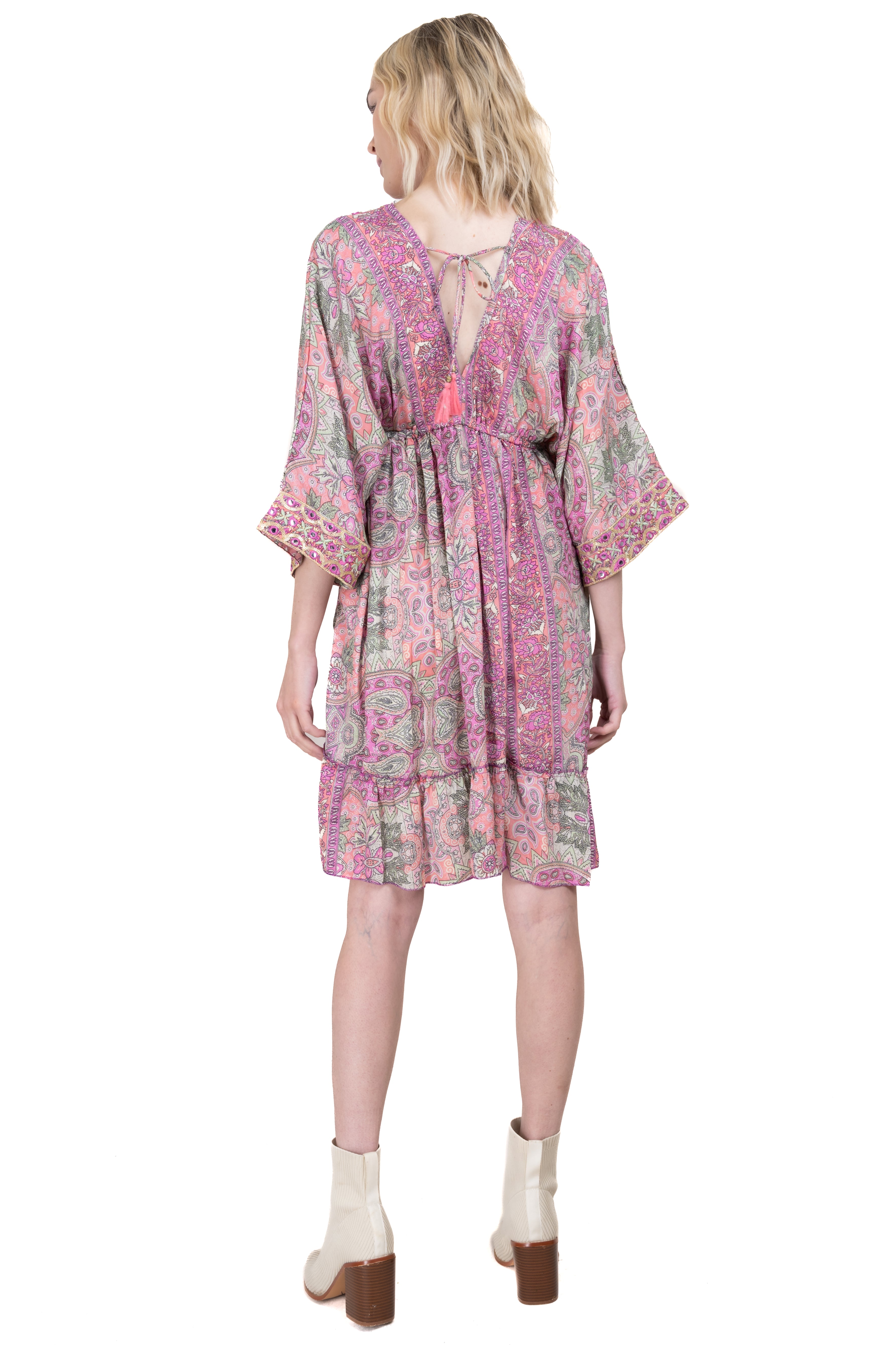 Vestido mini estampado paisley ROSA COMBO
