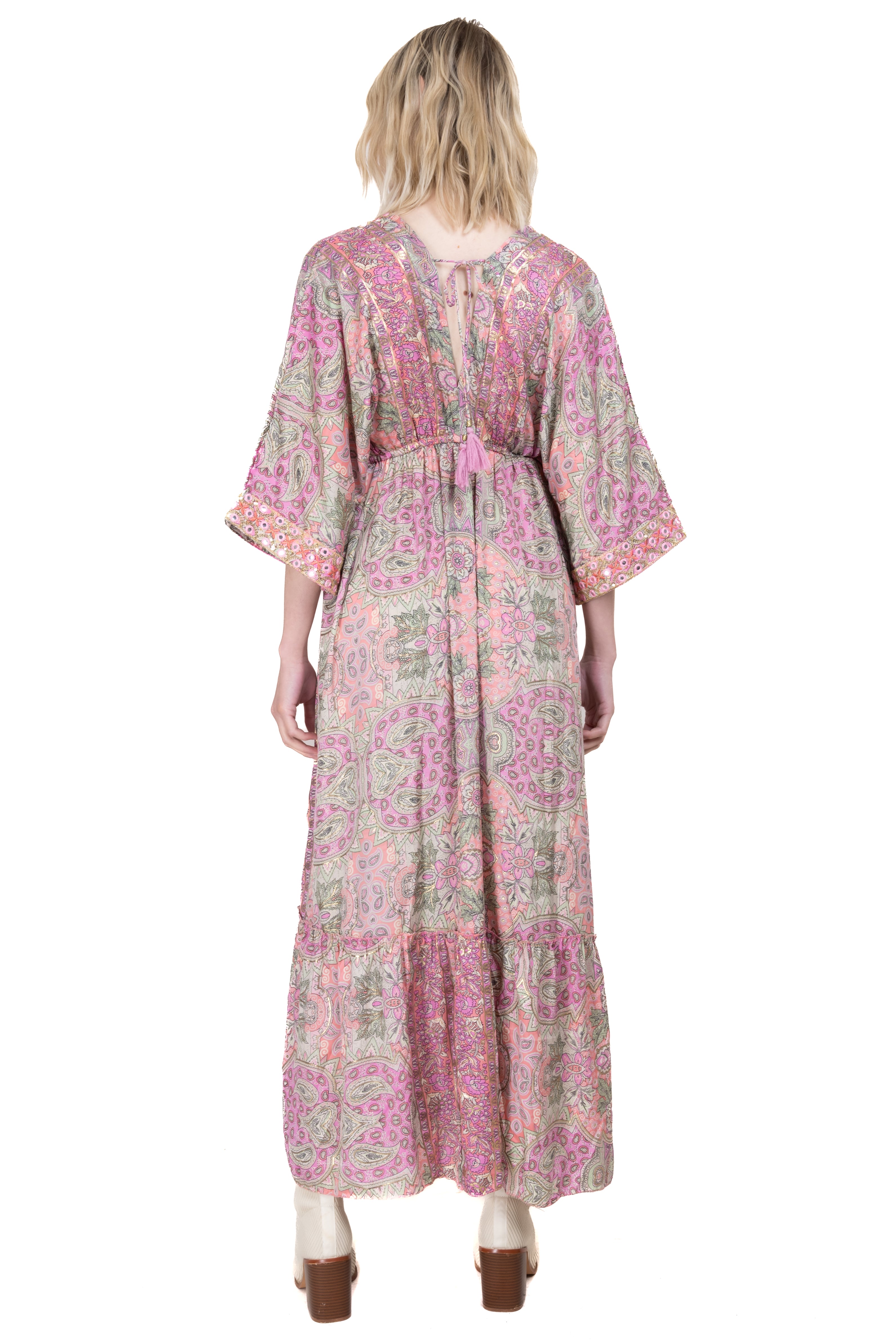 Vestido Maxi Olán Cintas ROSA COMBO