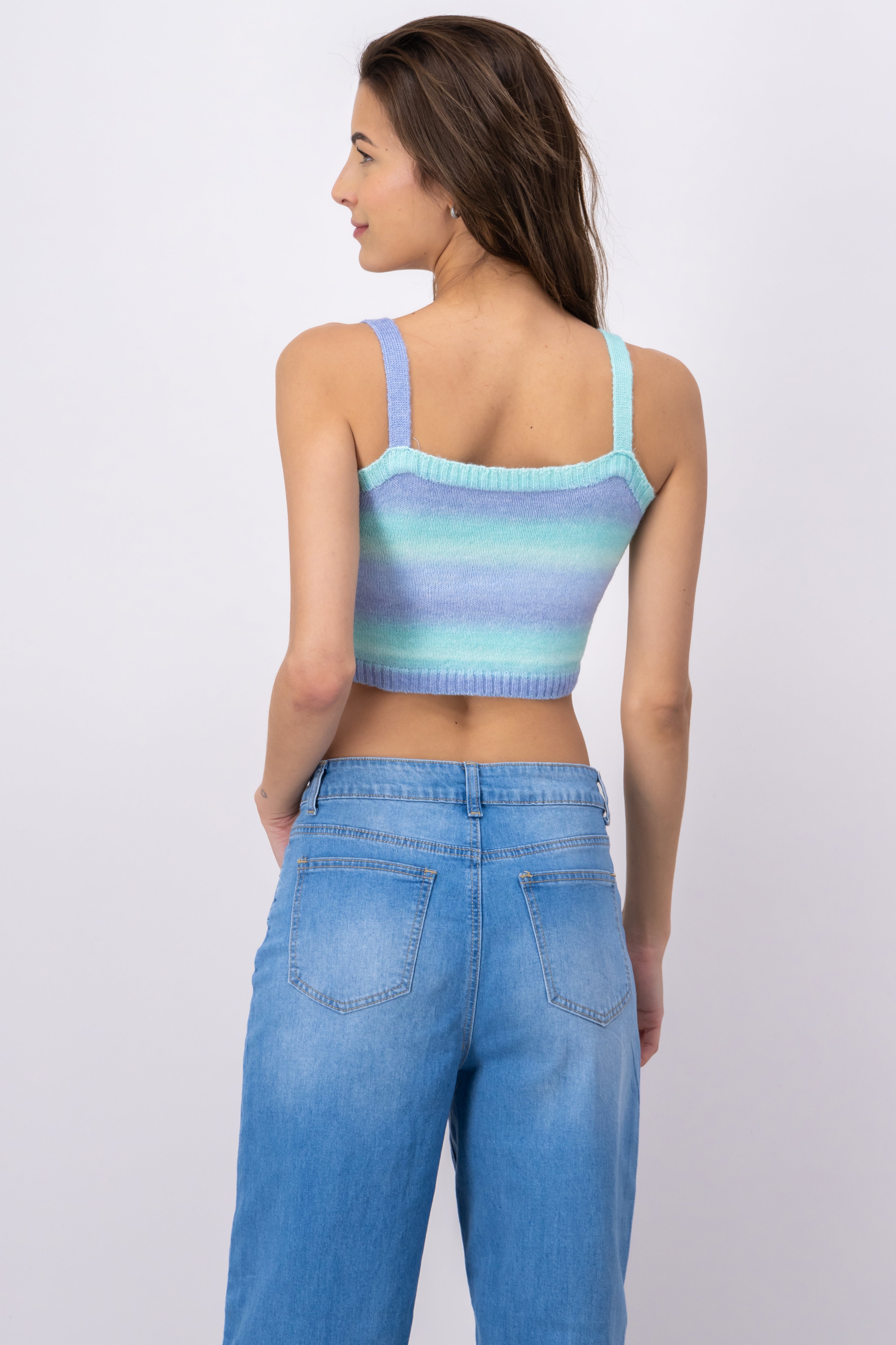 Top tejido suave rayas AZUL COMBO